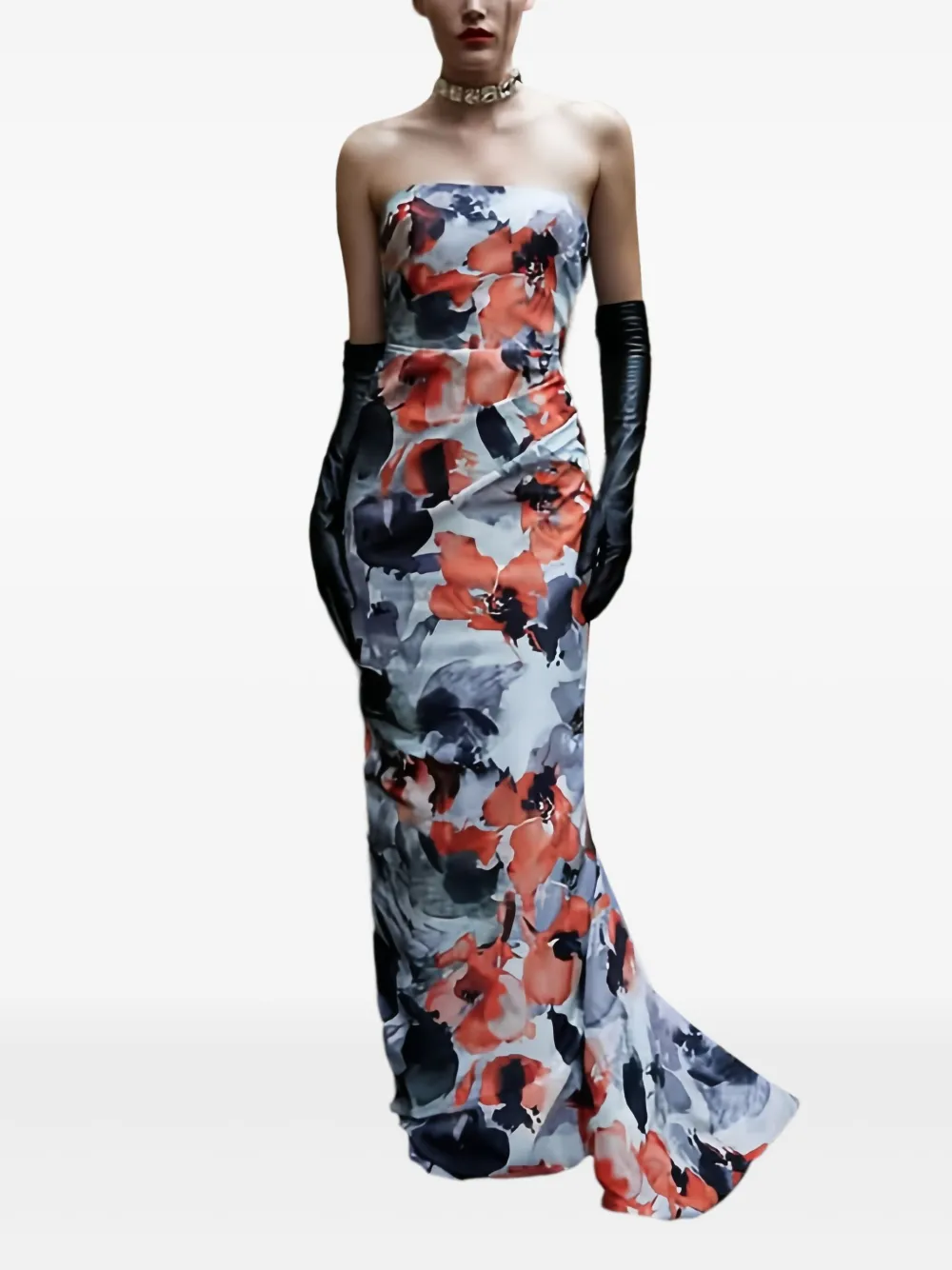 Museum Of Fine Clothing Floral Strapless Dress In Multi