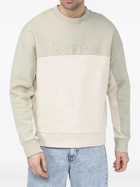 Calvin Klein logo-debossed colour-block sweatshirt