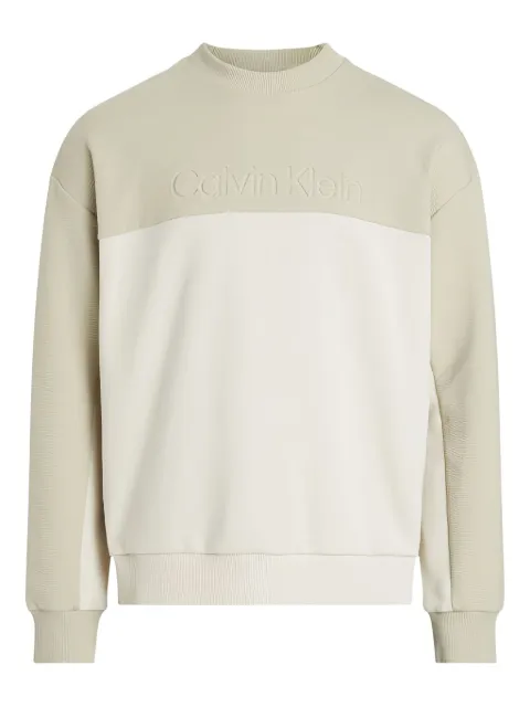 Calvin Klein logo-debossed colour-block sweatshirt