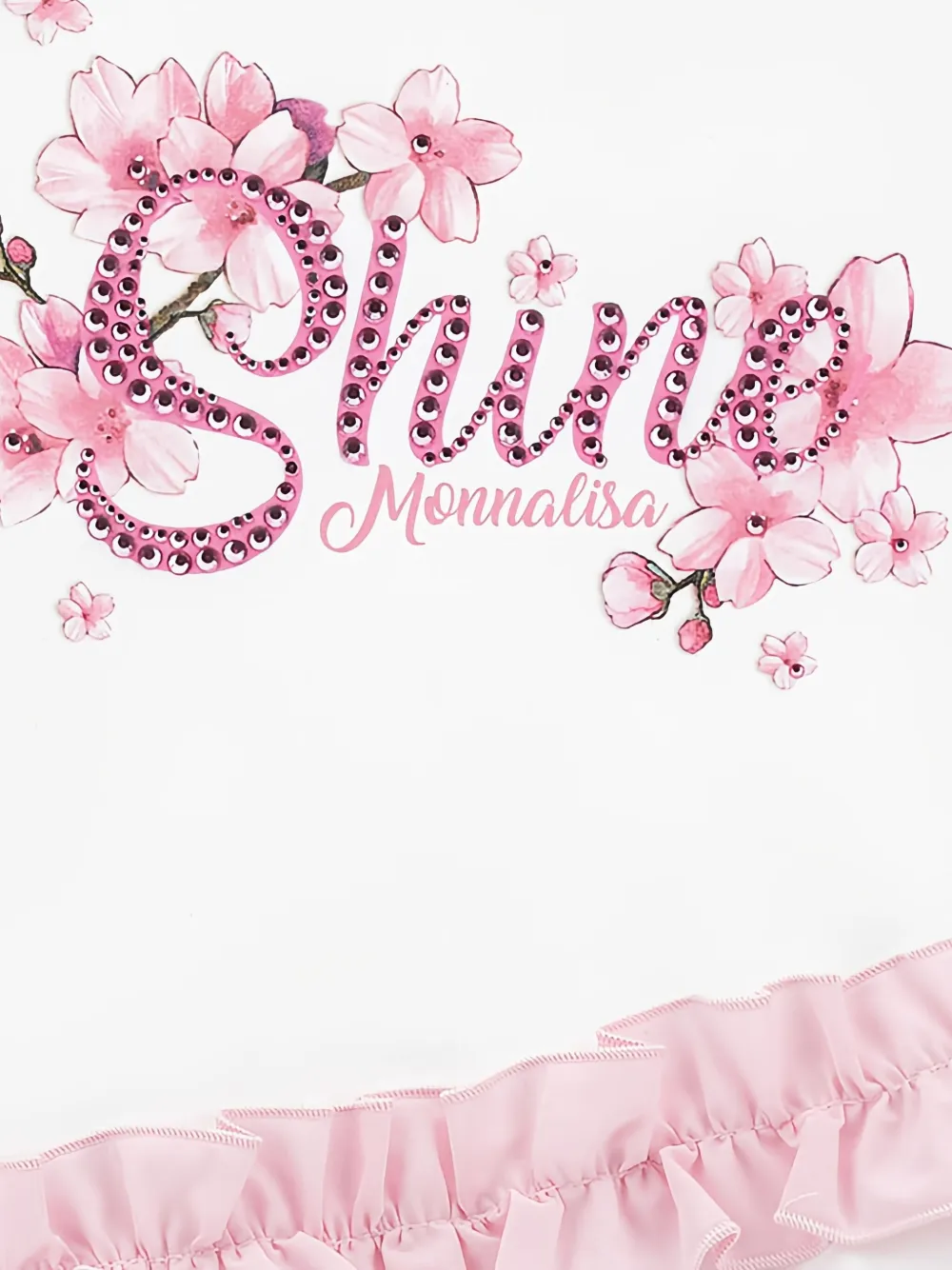 Monnalisa Trainingspak met bloemenprint en ruches Wit