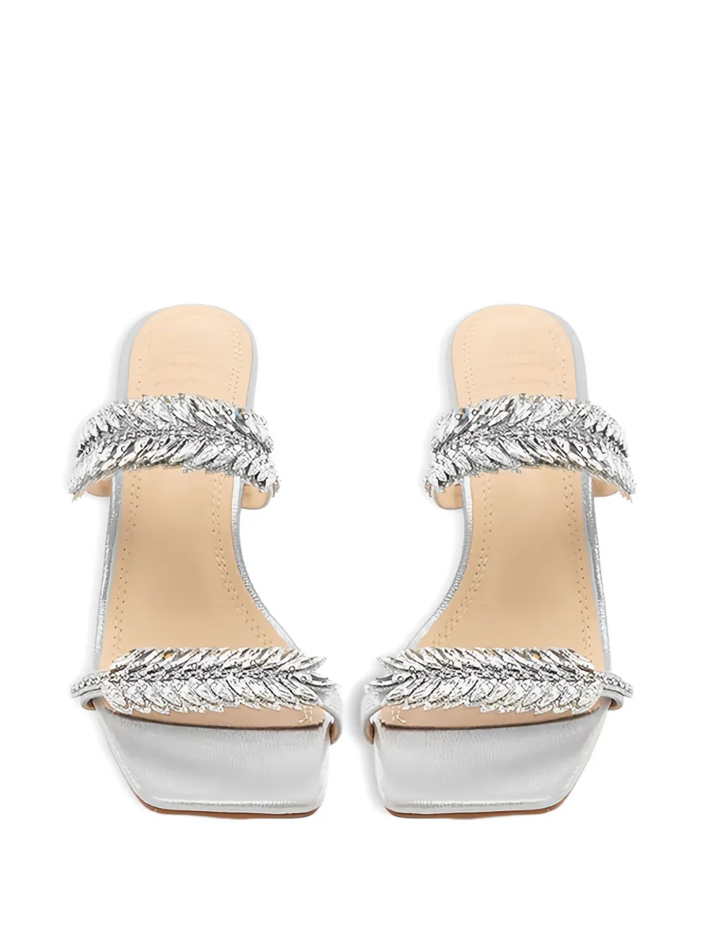 Twenty Four Haitch 90mm Beirut Leaf-embellished Sandals In Gray