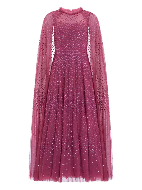 Needle & Thread dotted-cape maxi dress