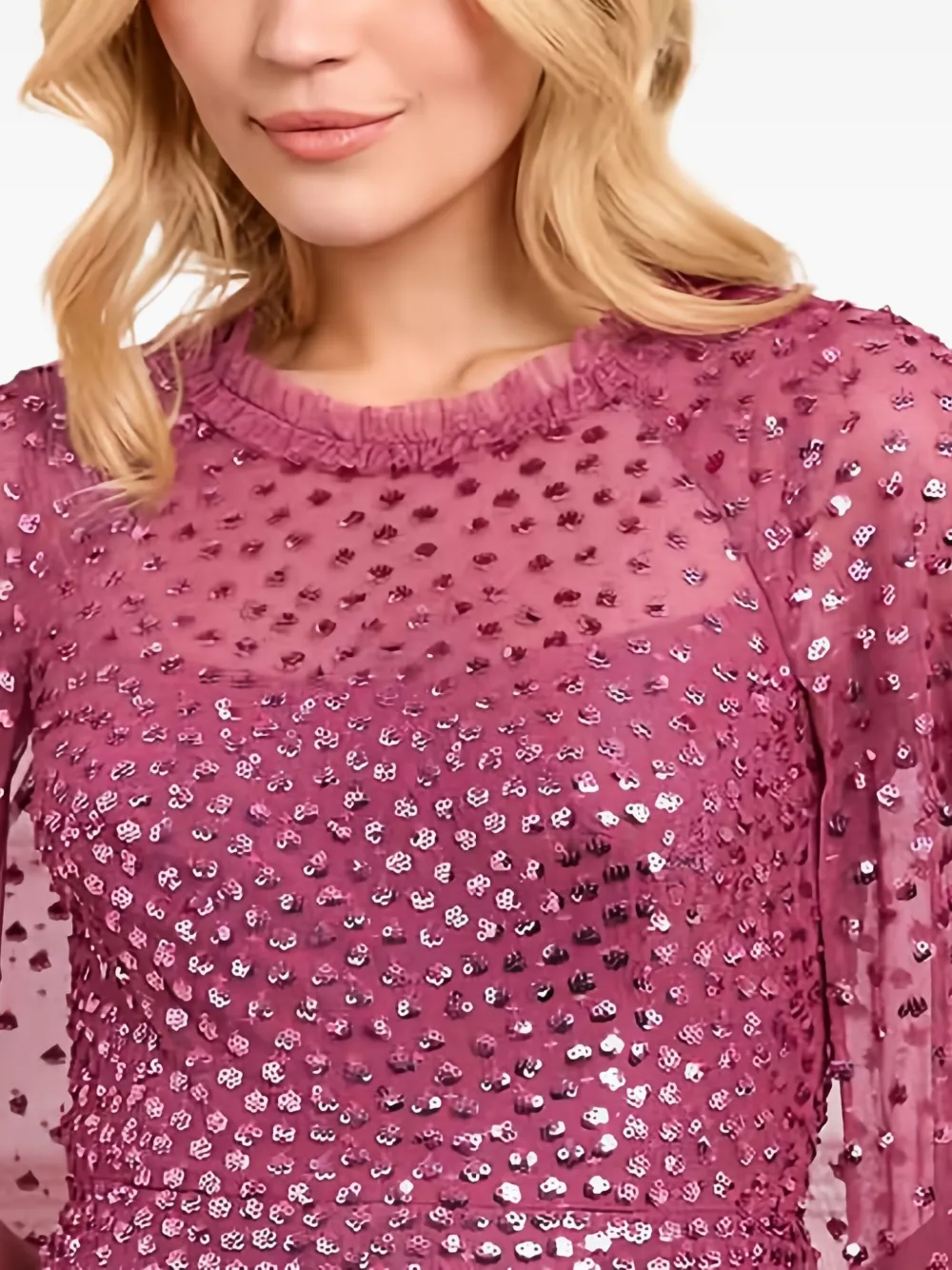 Needle & Thread Maxi-jurk met cape en stippen Roze