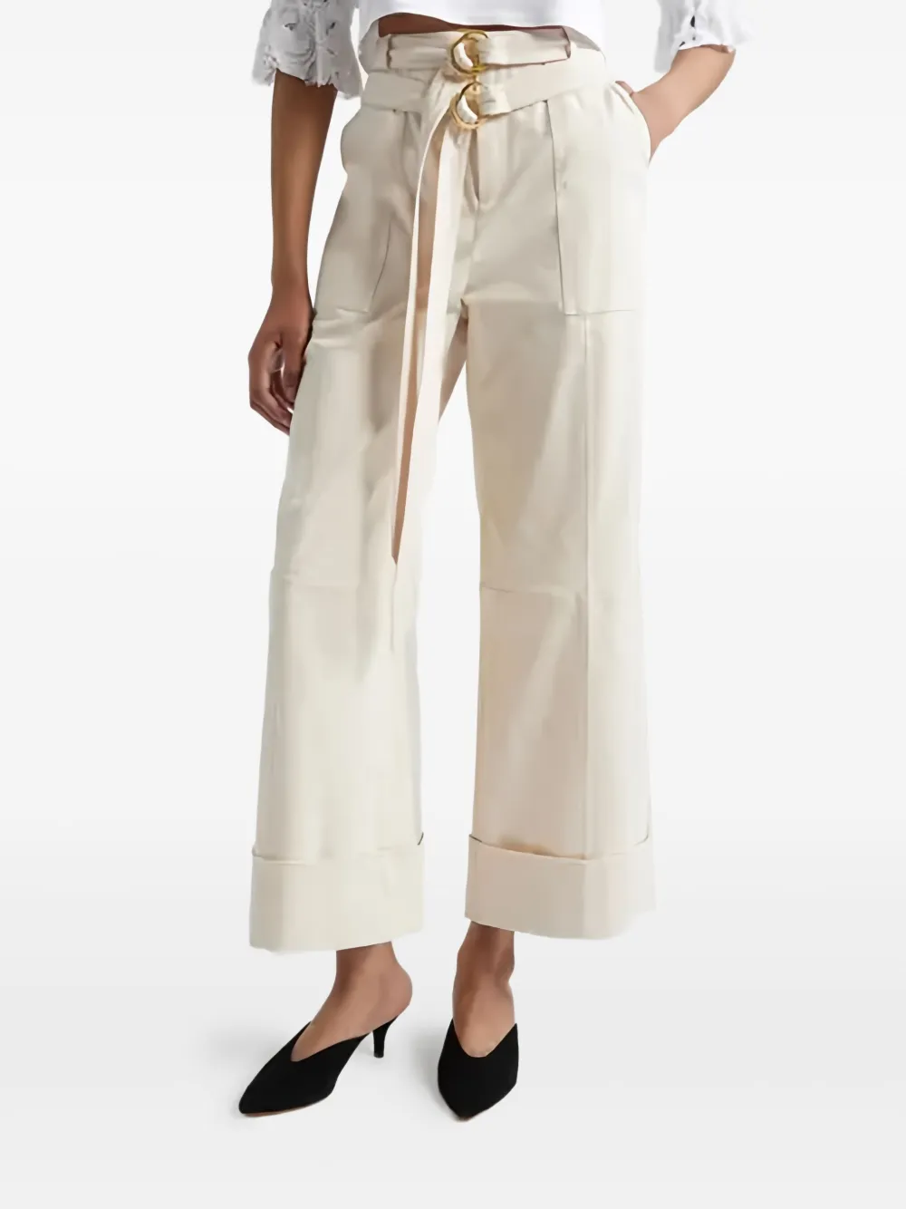 Cinq A Sept Winona broek met ceintuur - Beige