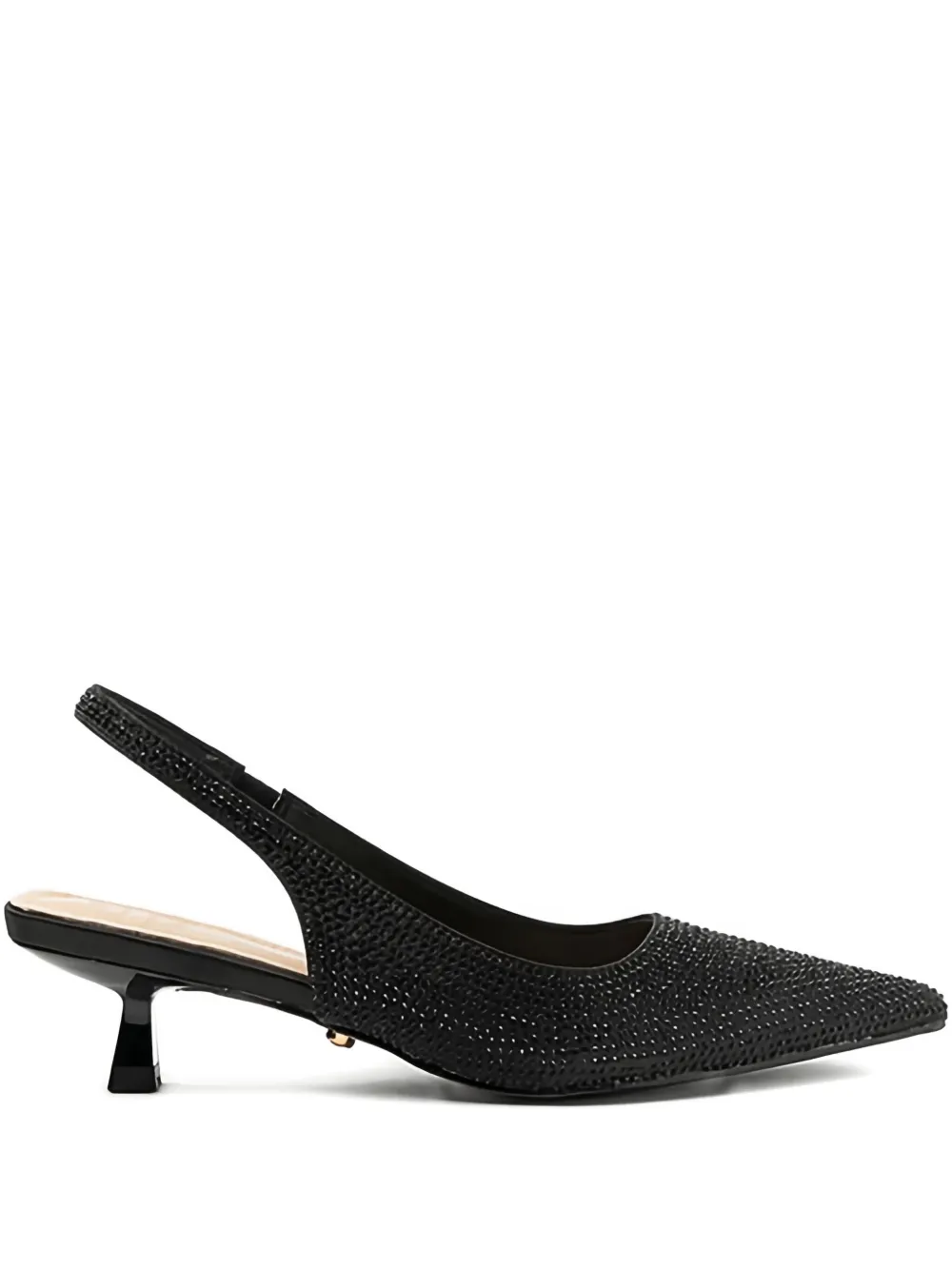 Twenty Four Haitch Embellished Slingback Pumps In Black