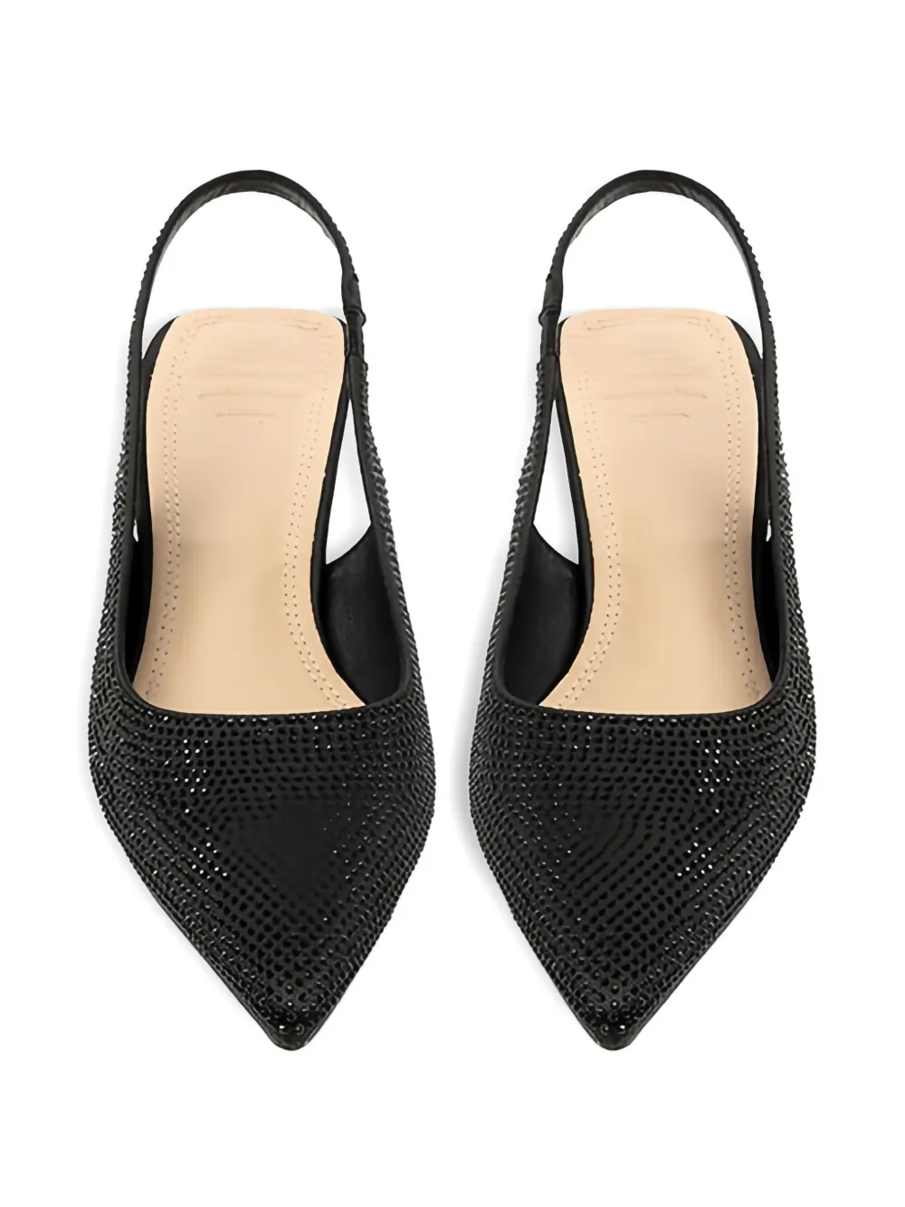 Twenty Four Haitch Embellished Slingback Pumps In Black