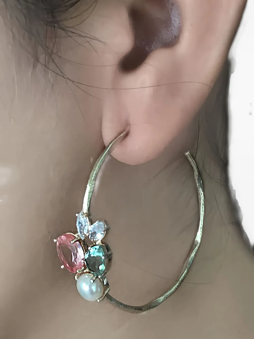 Atelier Mon Candy Cabana Hoop Earrings In Gold
