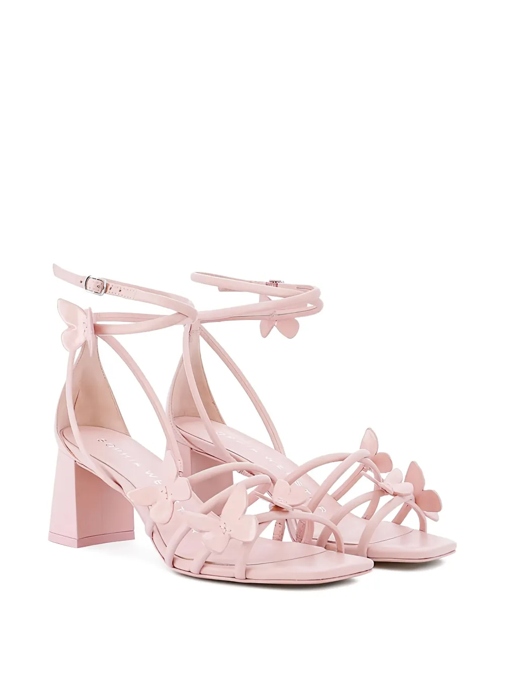 Sophia Webster 60mm Butterfly Block Heel Vanessa Mid Sandals In Pink