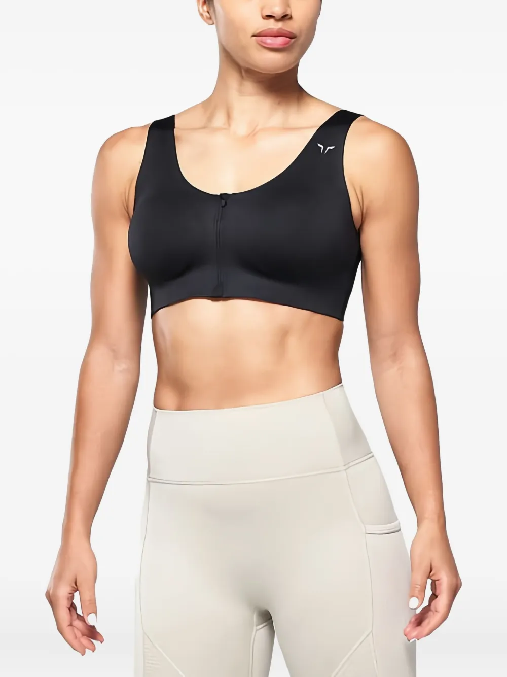 Squatwolf Zip-front Bra Top In Black