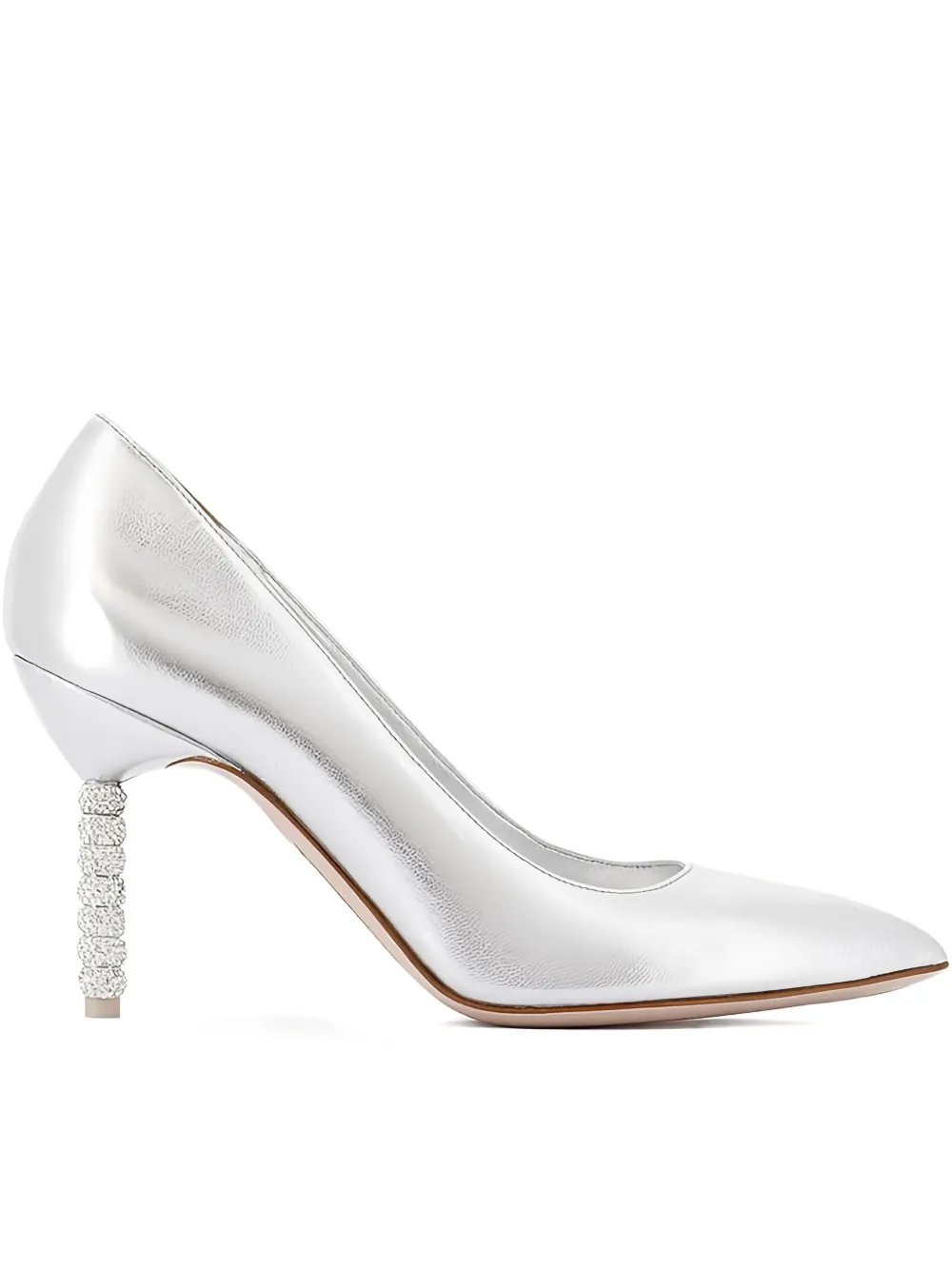 Sophia Webster 85 mm Jasmine verfraaide pumps Zilver