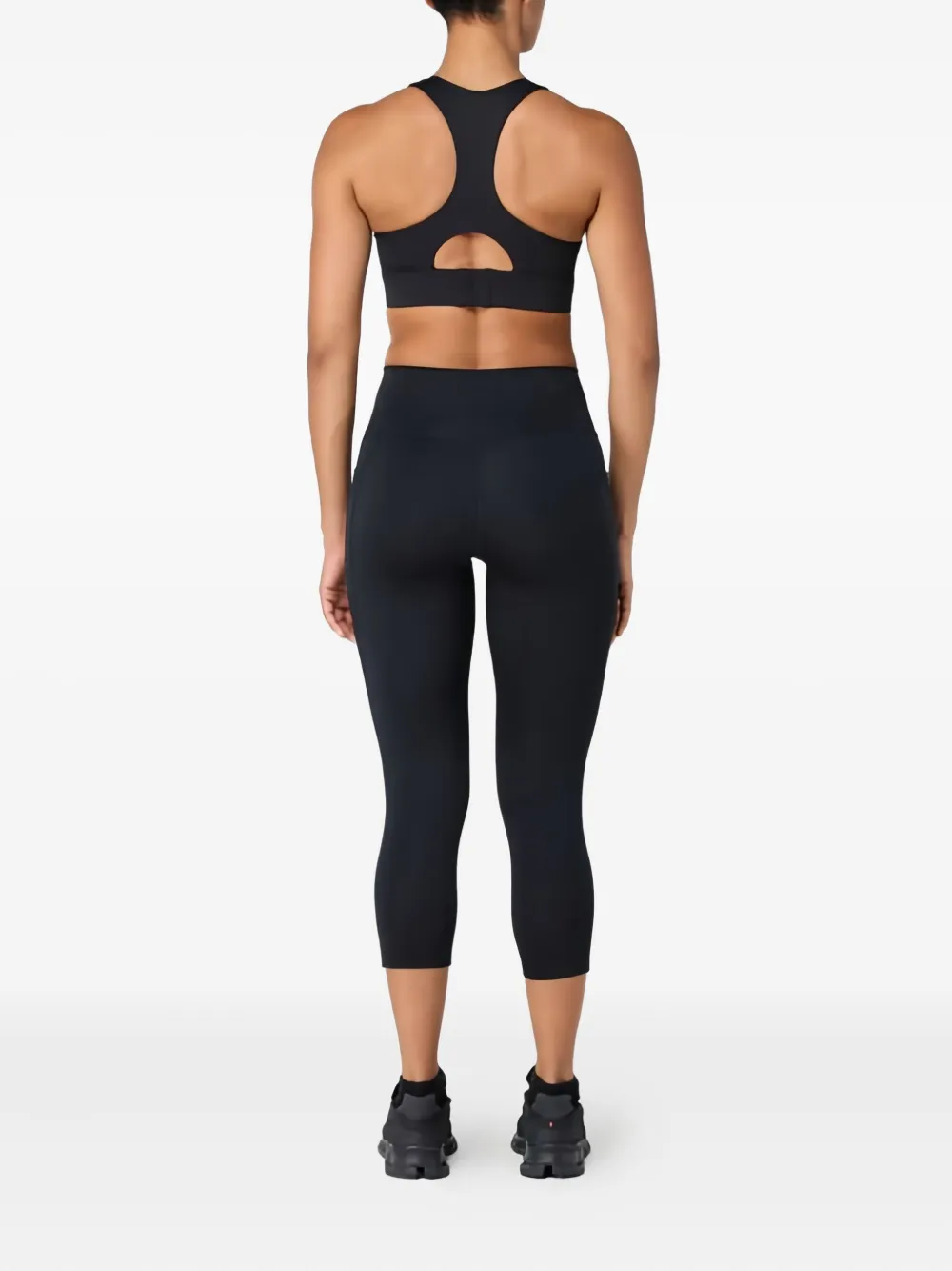 Squatwolf Racerback Cutout Bra Top In Black