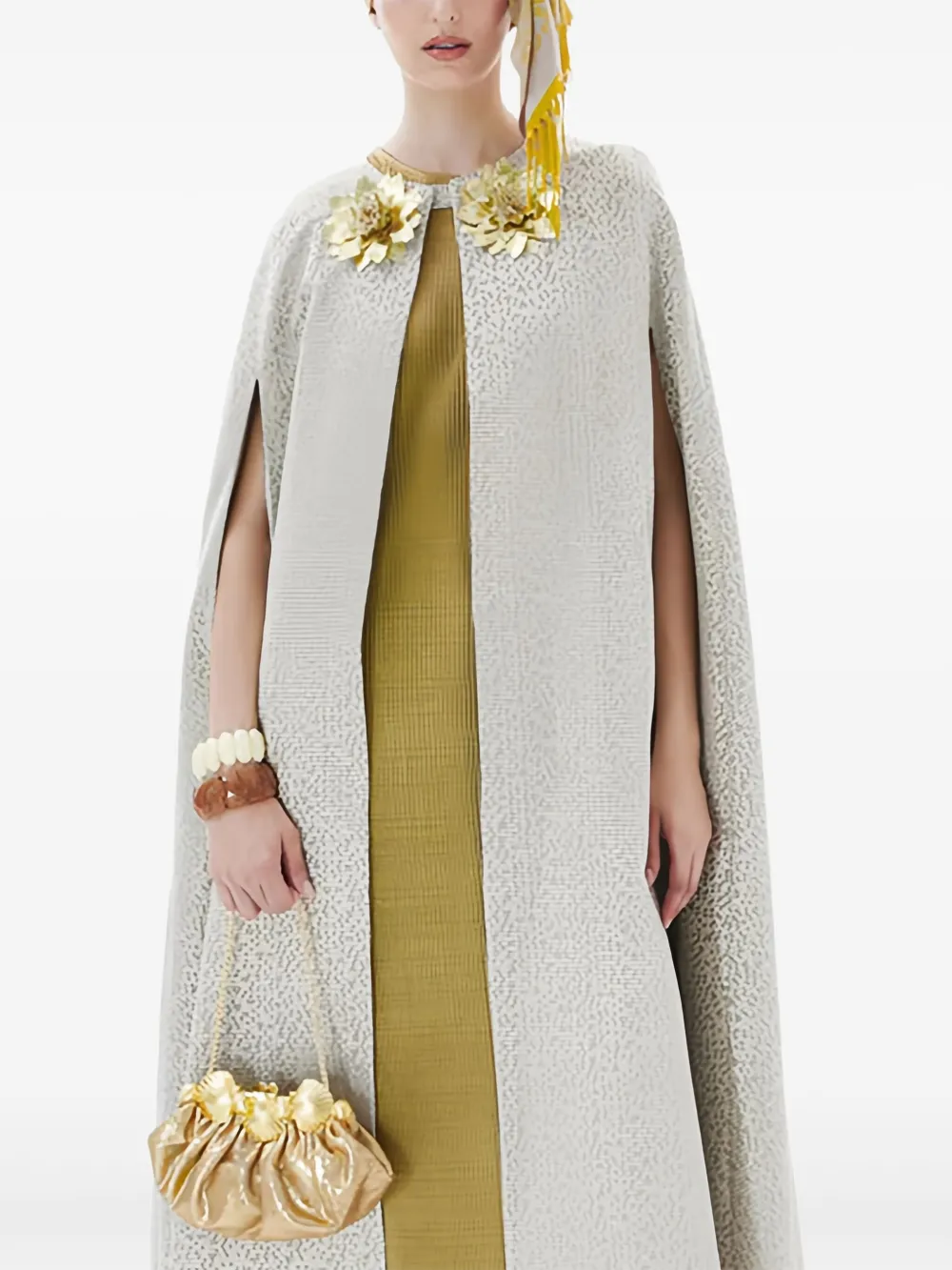 Sarah's Bag Aurora clutch met schelpen en ketting - Goud