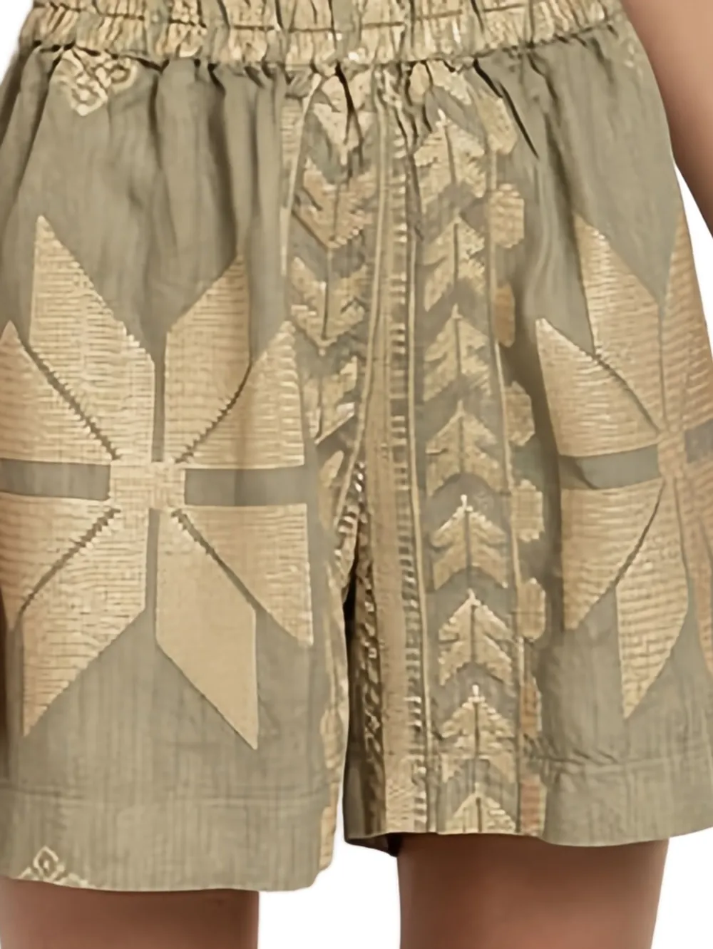 Greek Archaic Kori Aeolis Elasticated Shorts In Green