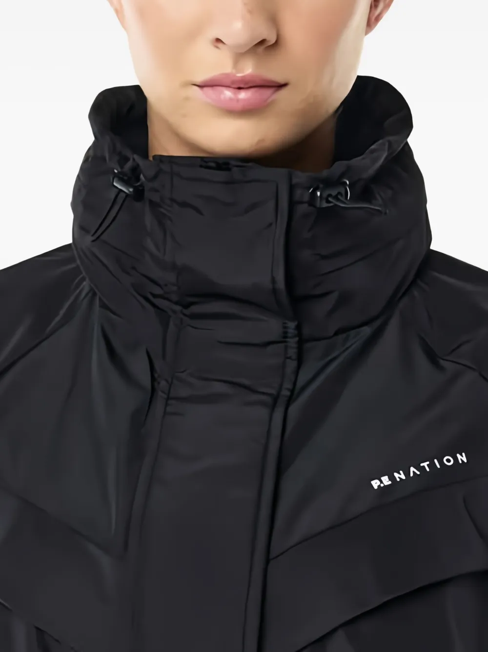 P.e Nation Shelter Funnel-neck Oversized Jacket In Black