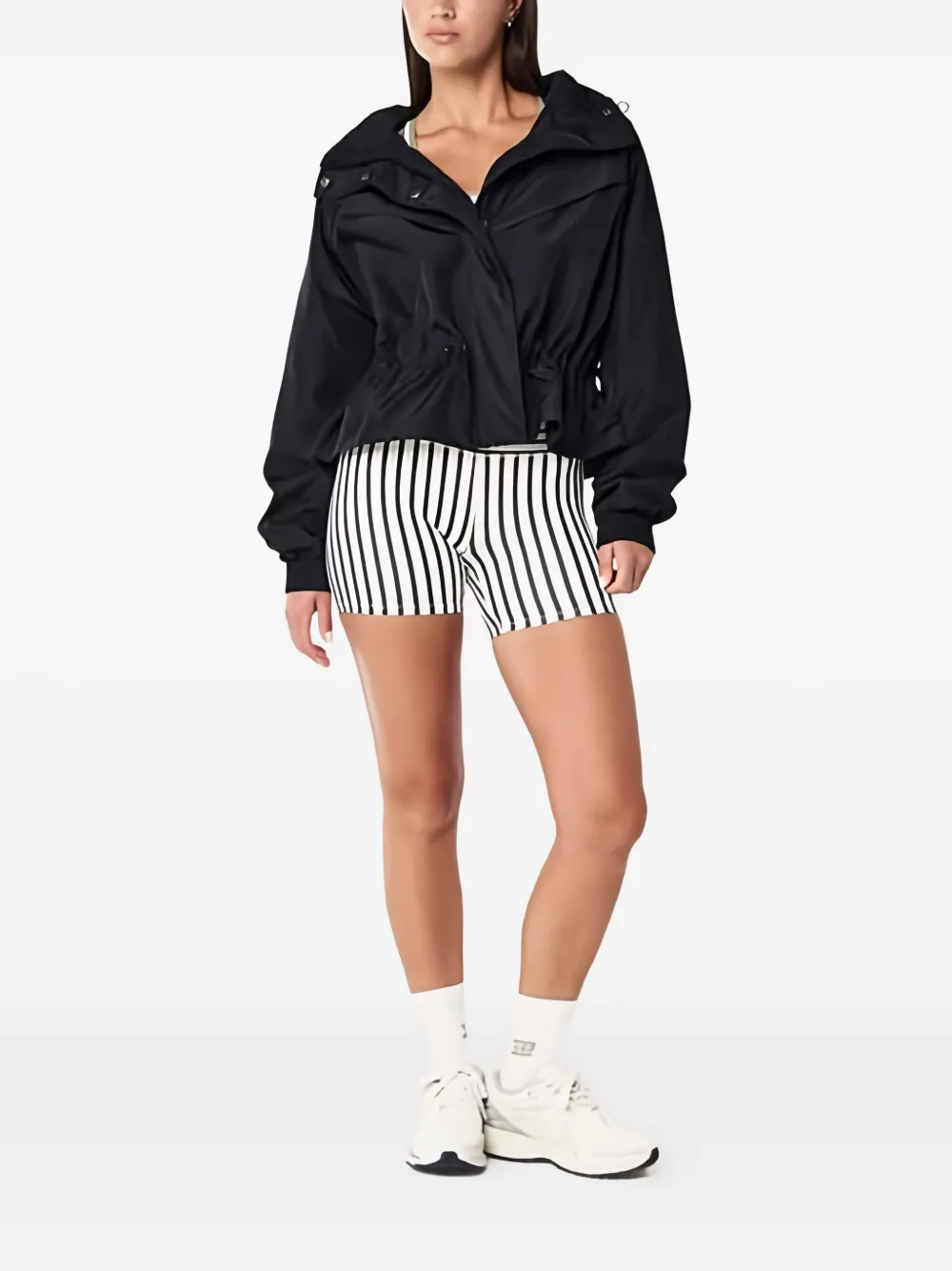P.e Nation Shelter Funnel-neck Oversized Jacket In Black