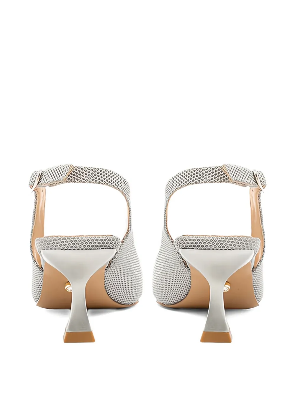 Twenty Four Haitch 60mm Gemelli Crystal-embellished Pumps In Silver