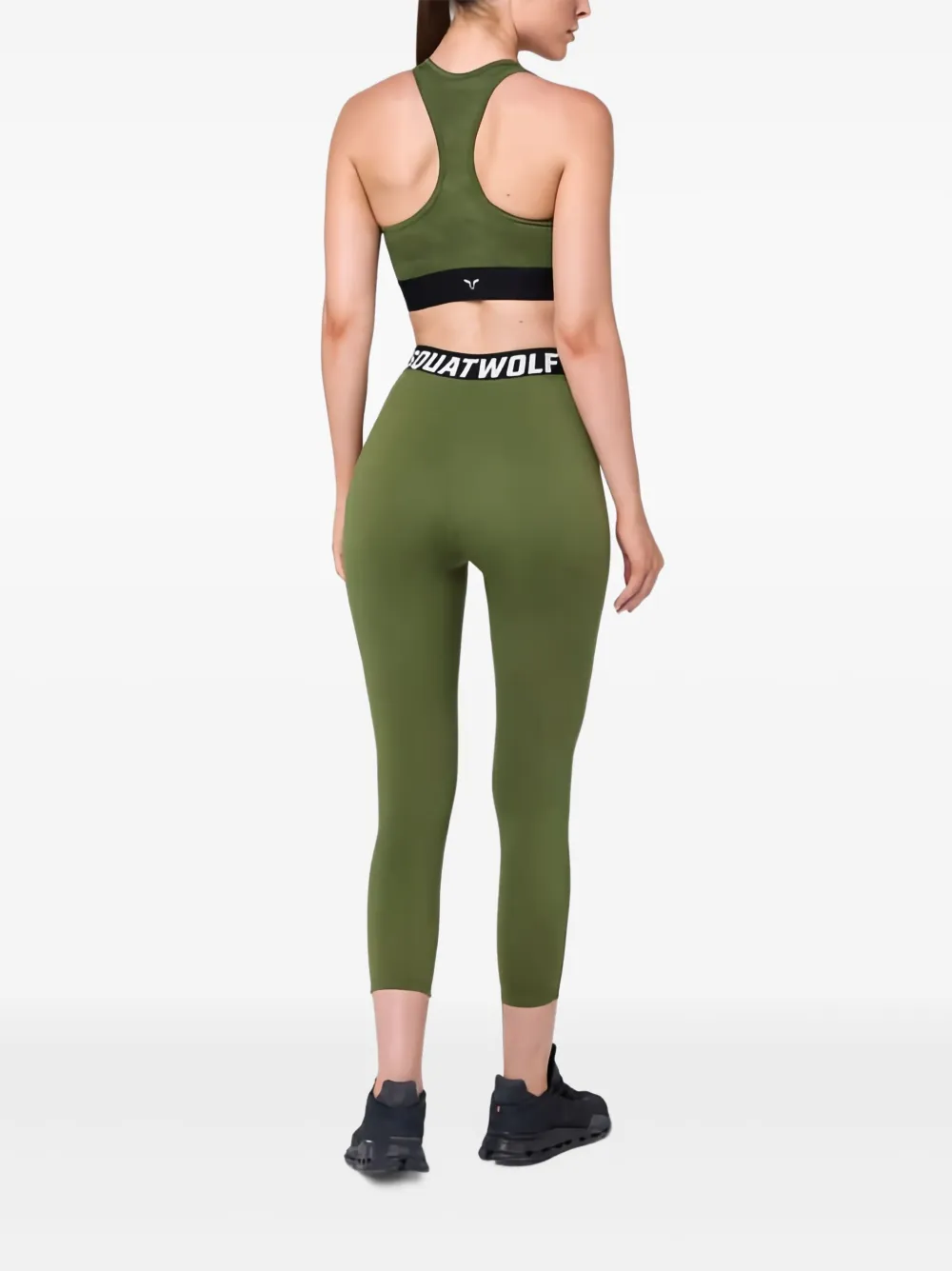 Squatwolf Wordmark Racer-back Sport Bra In Green