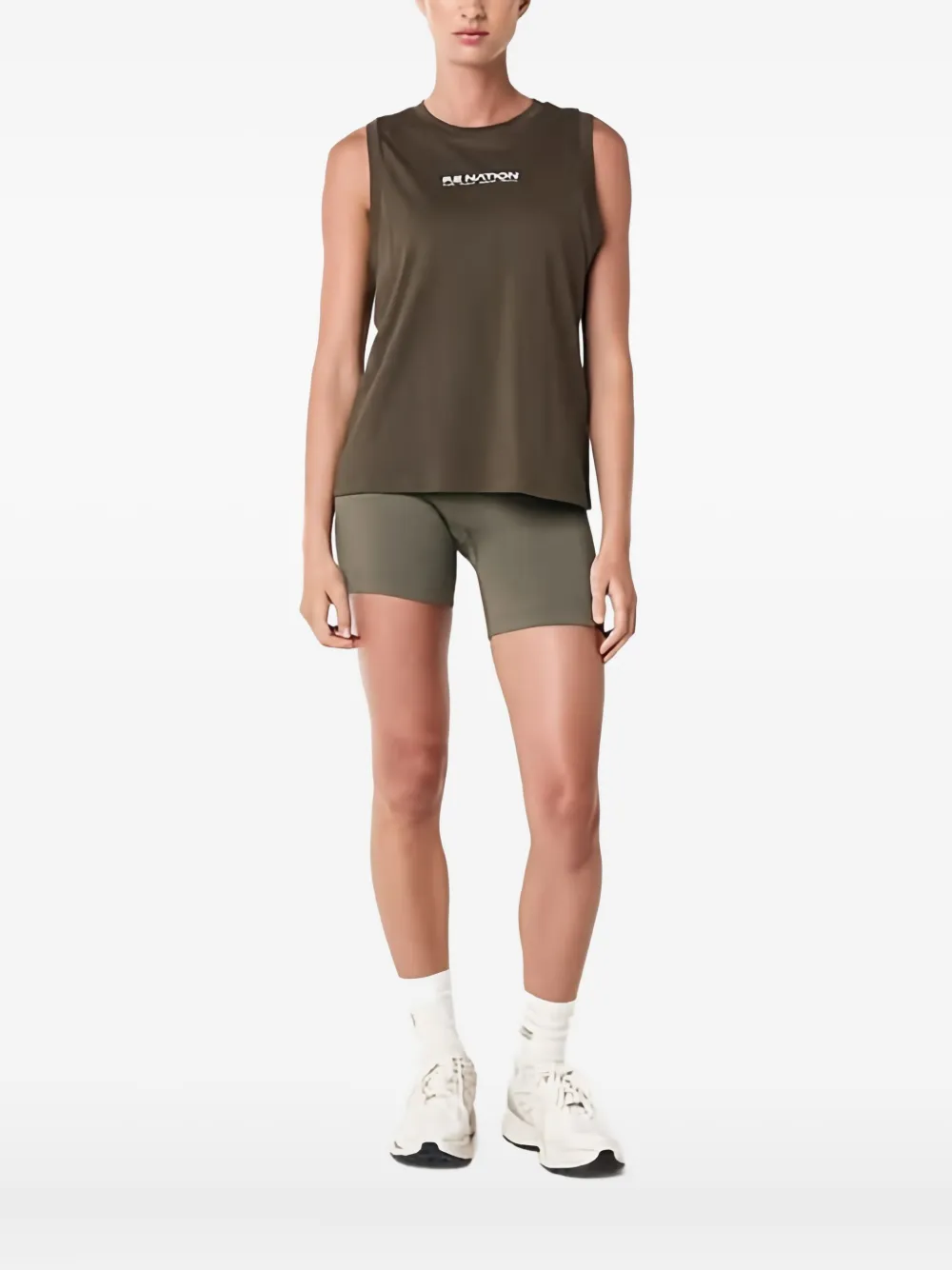 P.e Nation Shuffle Performance Tank Top In Brown
