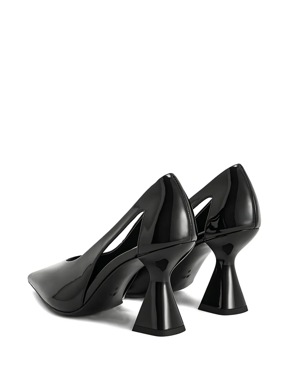 Jw Pei 85mm Alessia Cut-out Geometric Heel Pumps In Black