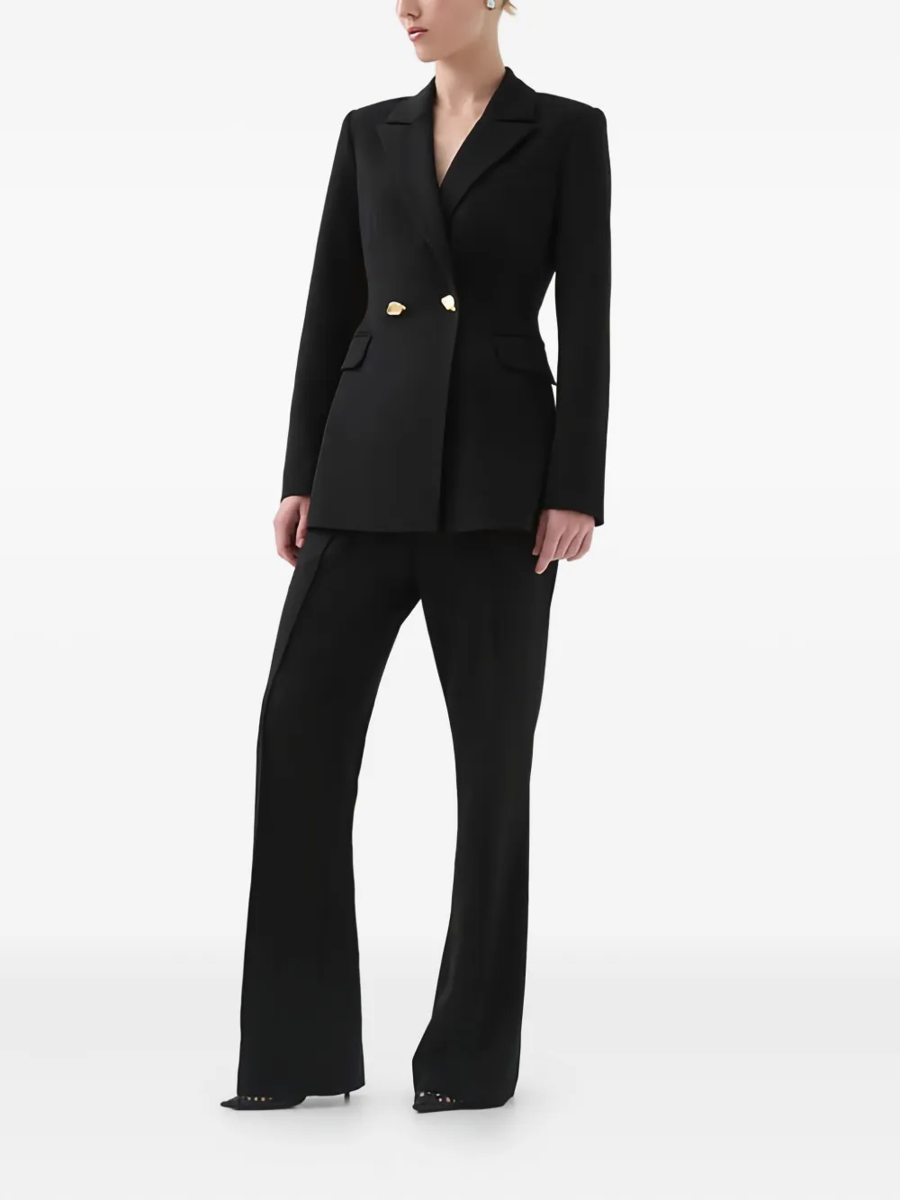 Aje Amber Double-breasted Blazer In Black