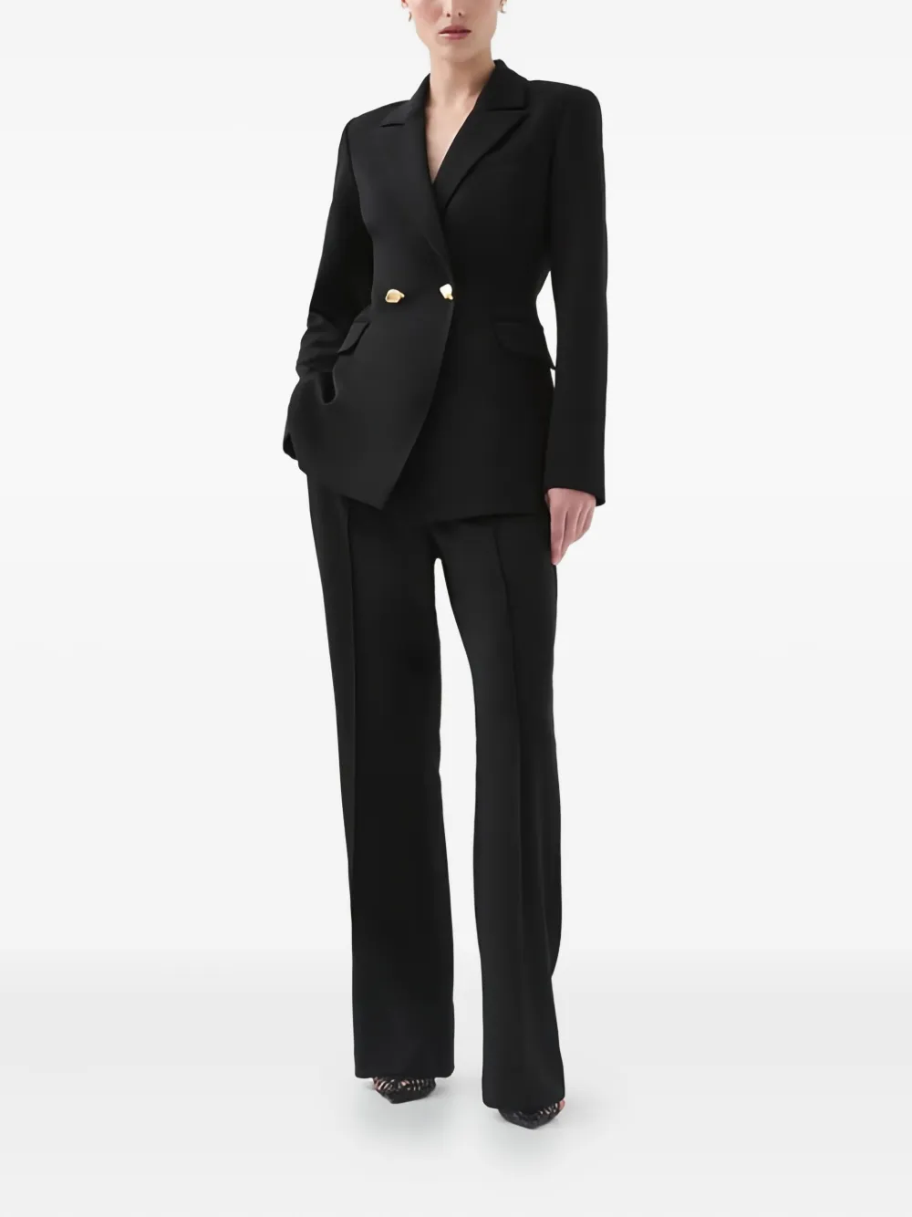 Aje Amber Double-breasted Blazer In Black