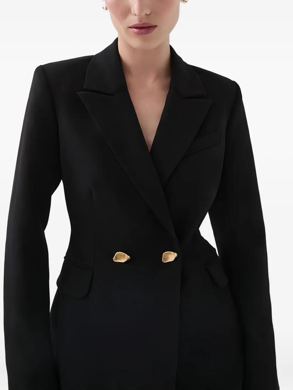 Aje Amber Double-breasted Blazer In Black
