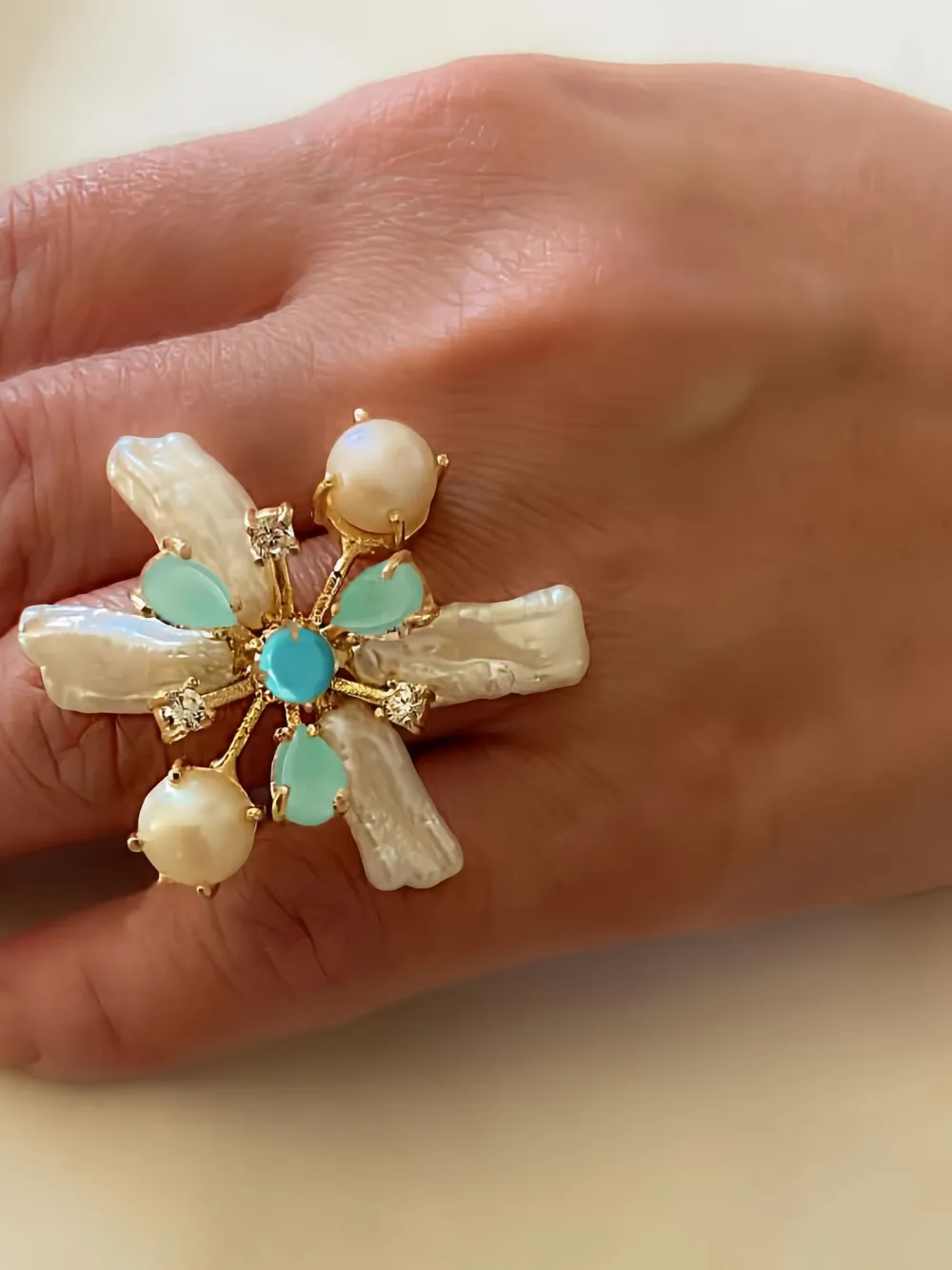 Atelier Mon Pearl Ring In Gold