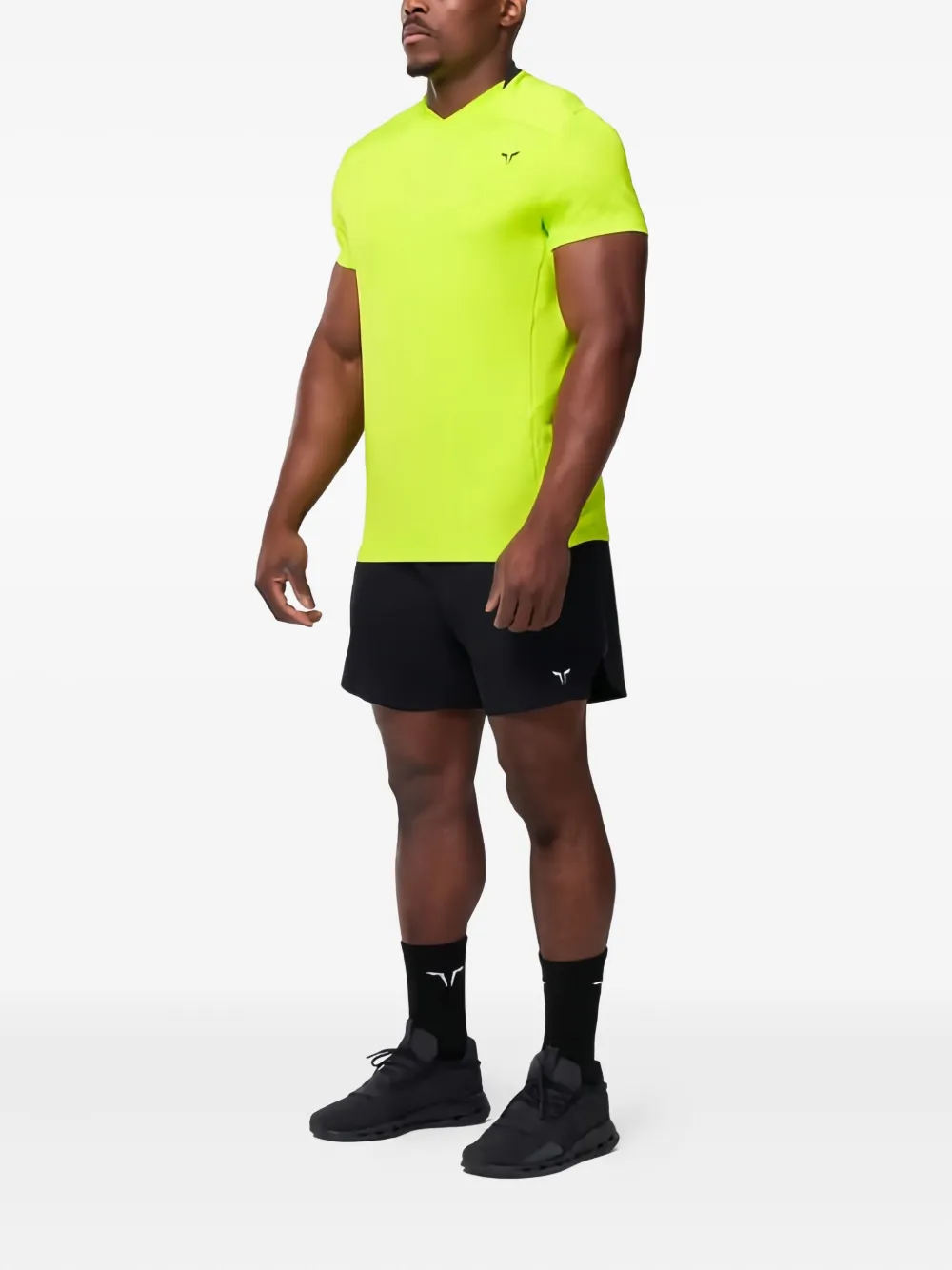 Squatwolf Summerlite V-neck Logo Performance T-shirt In Yellow