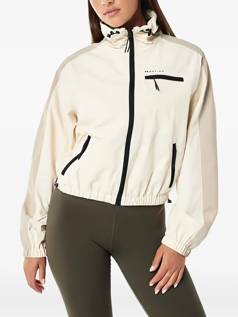 P.e Nation Trek Zip-up Track Jacket In Neutral
