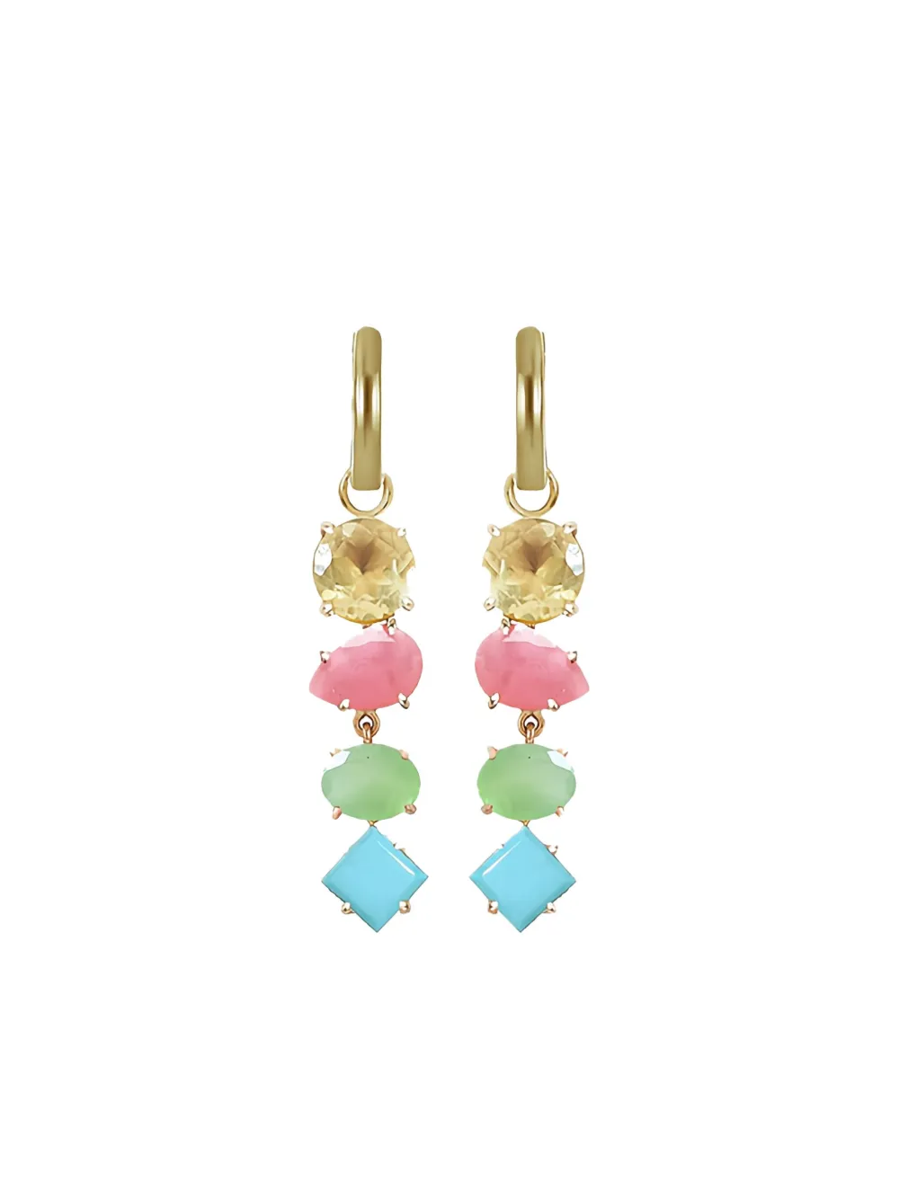 ATELIER MON aretes Sugar Pop en oro amarillo de 14kt con gemas | dorado | Image 1