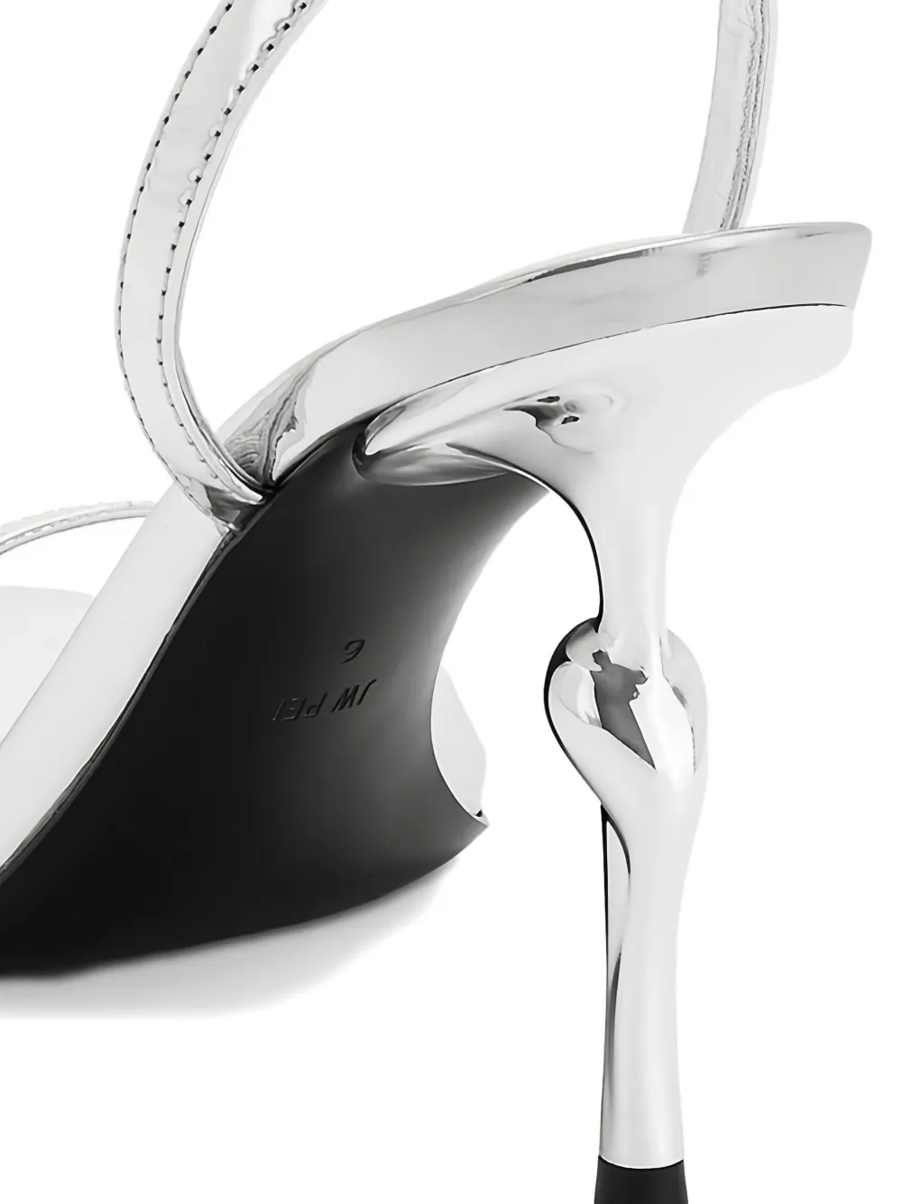 JW Pei 95 mm Alivia sandalen met sculpturale hak en enkelbandje Zilver