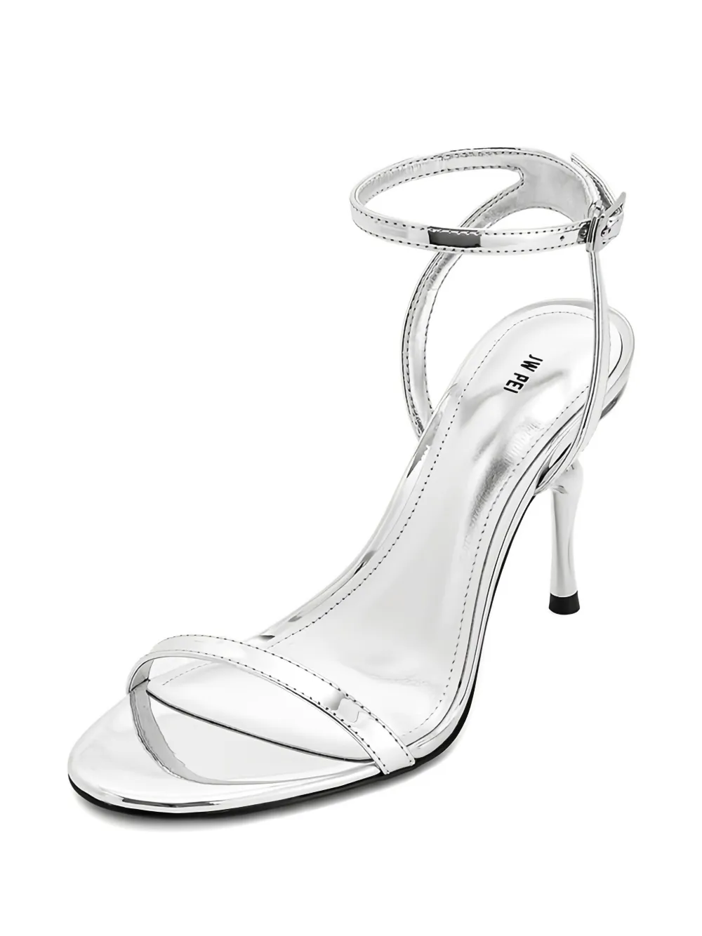 JW Pei 95 mm Alivia sandalen met sculpturale hak en enkelbandje Zilver