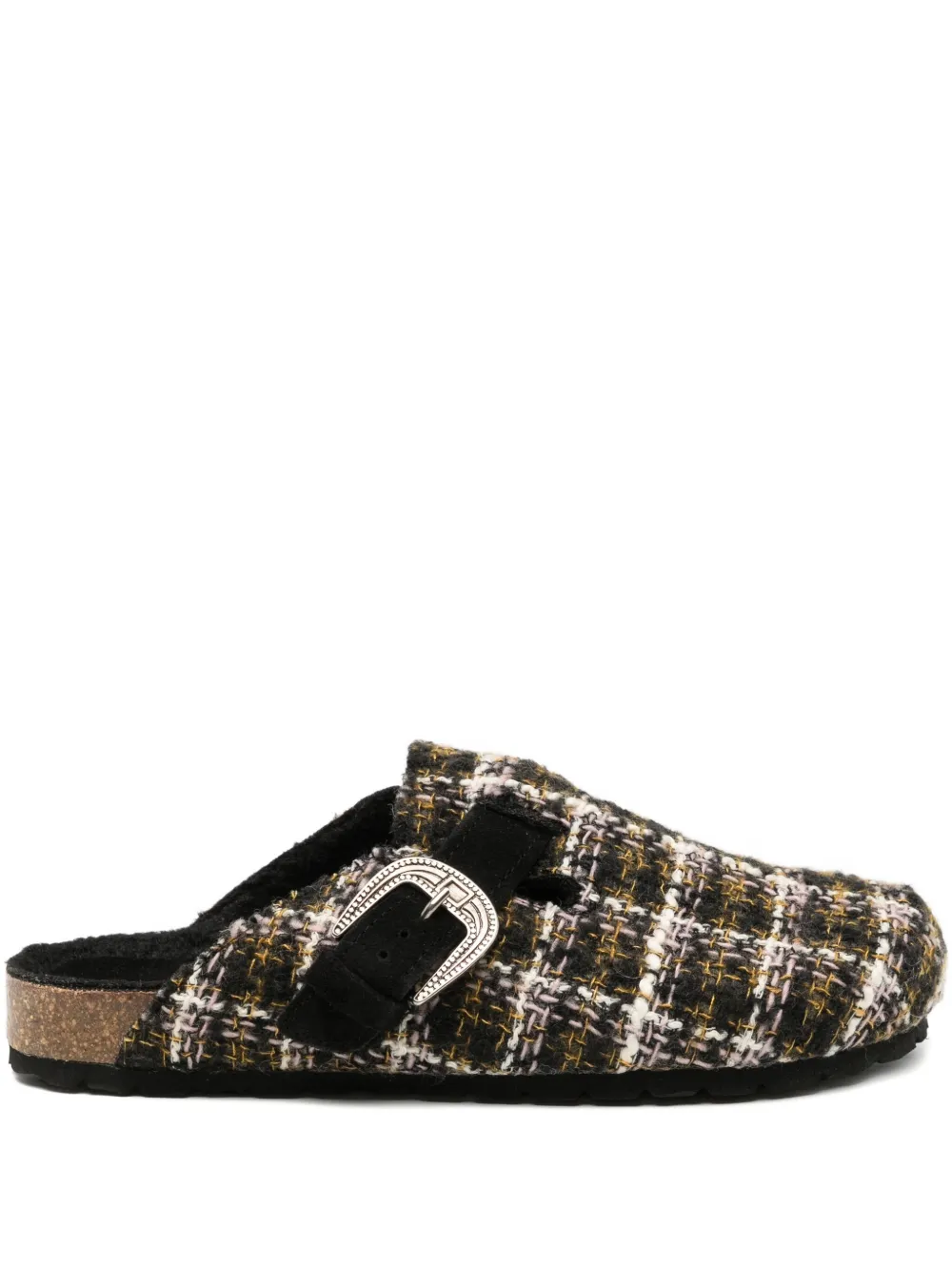 Taji X Faliero Sarti Tweed Mules In Brown
