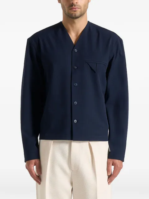 Manière De Voir Zac boxy V-neck long sleeve shirt