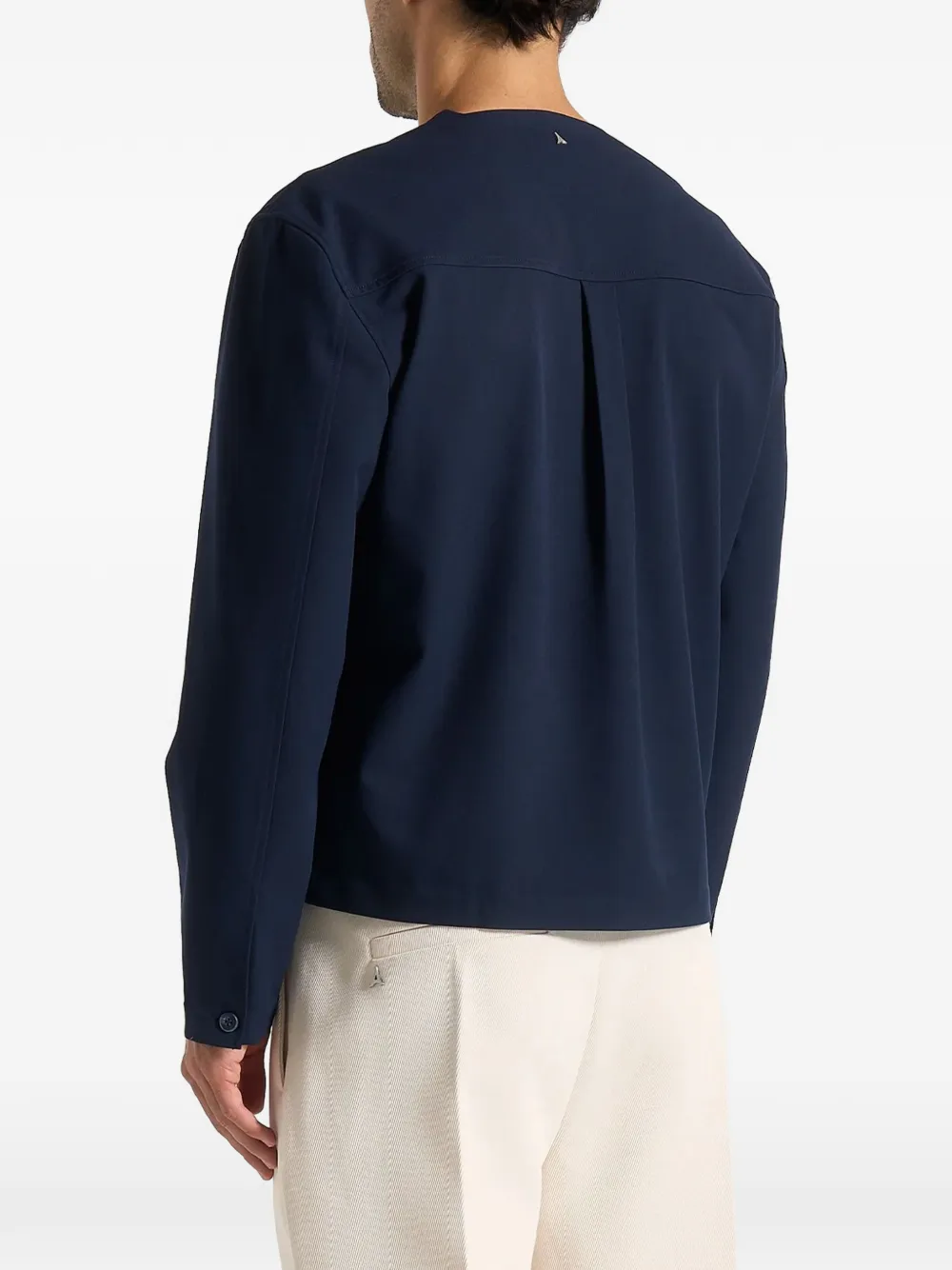Manière De Voir Zac Boxy overhemd met V-hals en lange mouwen Blauw