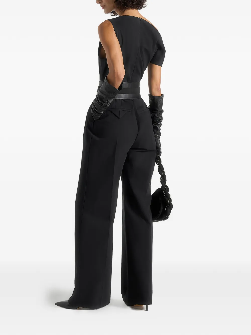 Manière De Voir Valerie One-shoulder Jumpsuit In Black