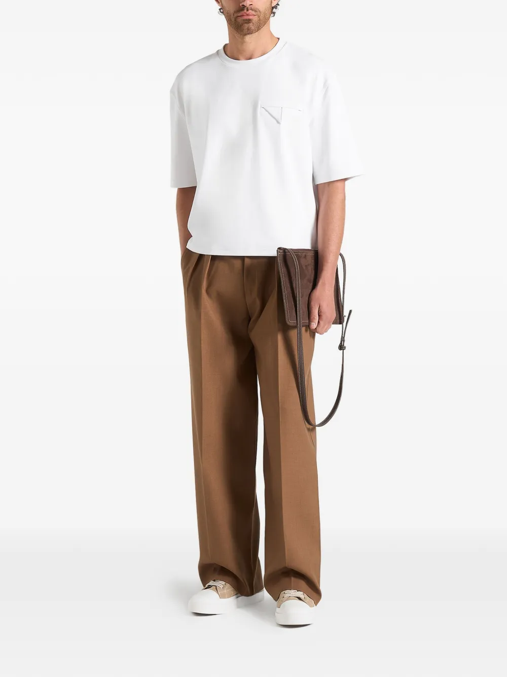 Manière De Voir Leon boxy cropped T-shirt Wit