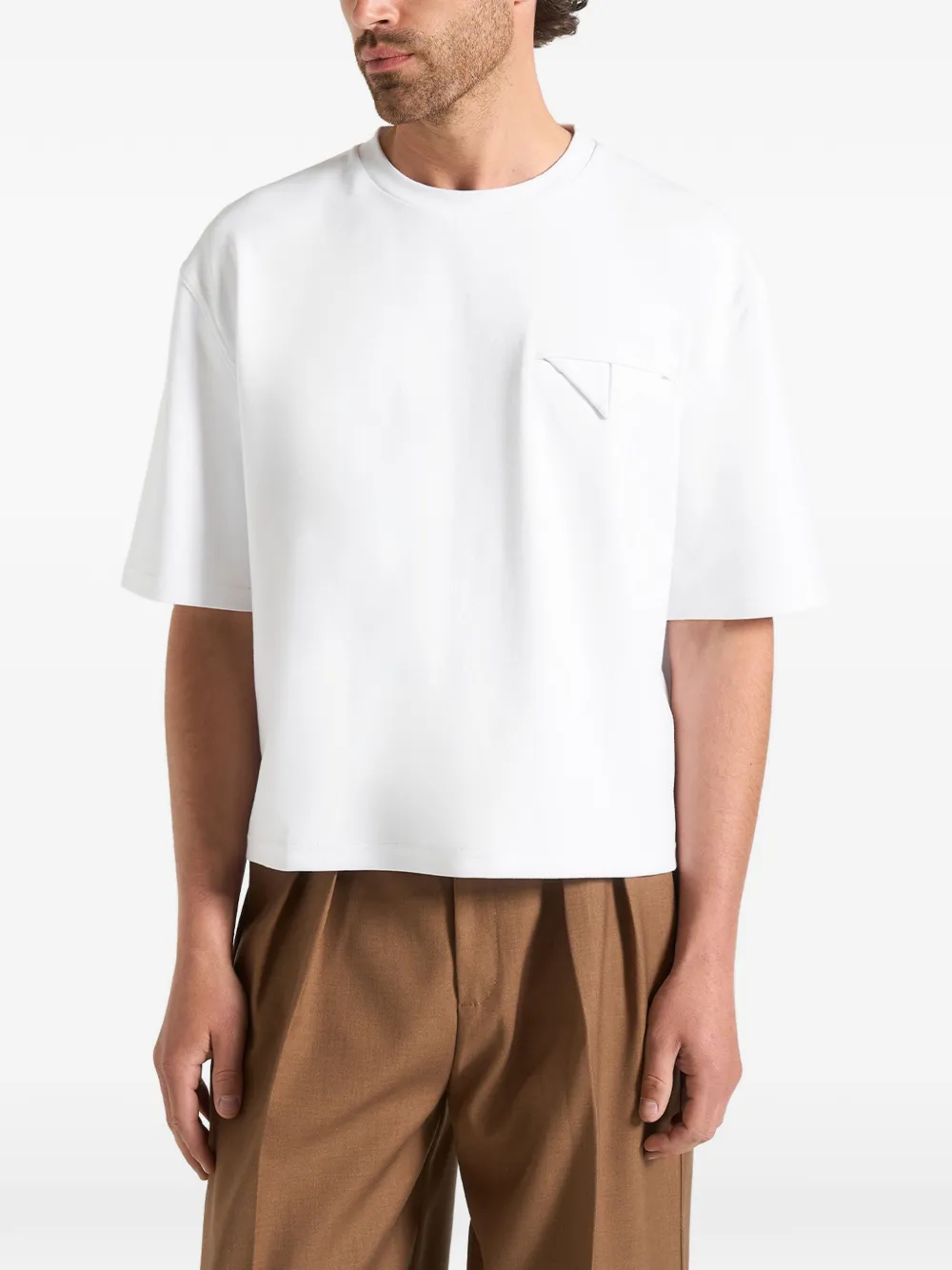Manière De Voir Leon boxy cropped T-shirt Wit