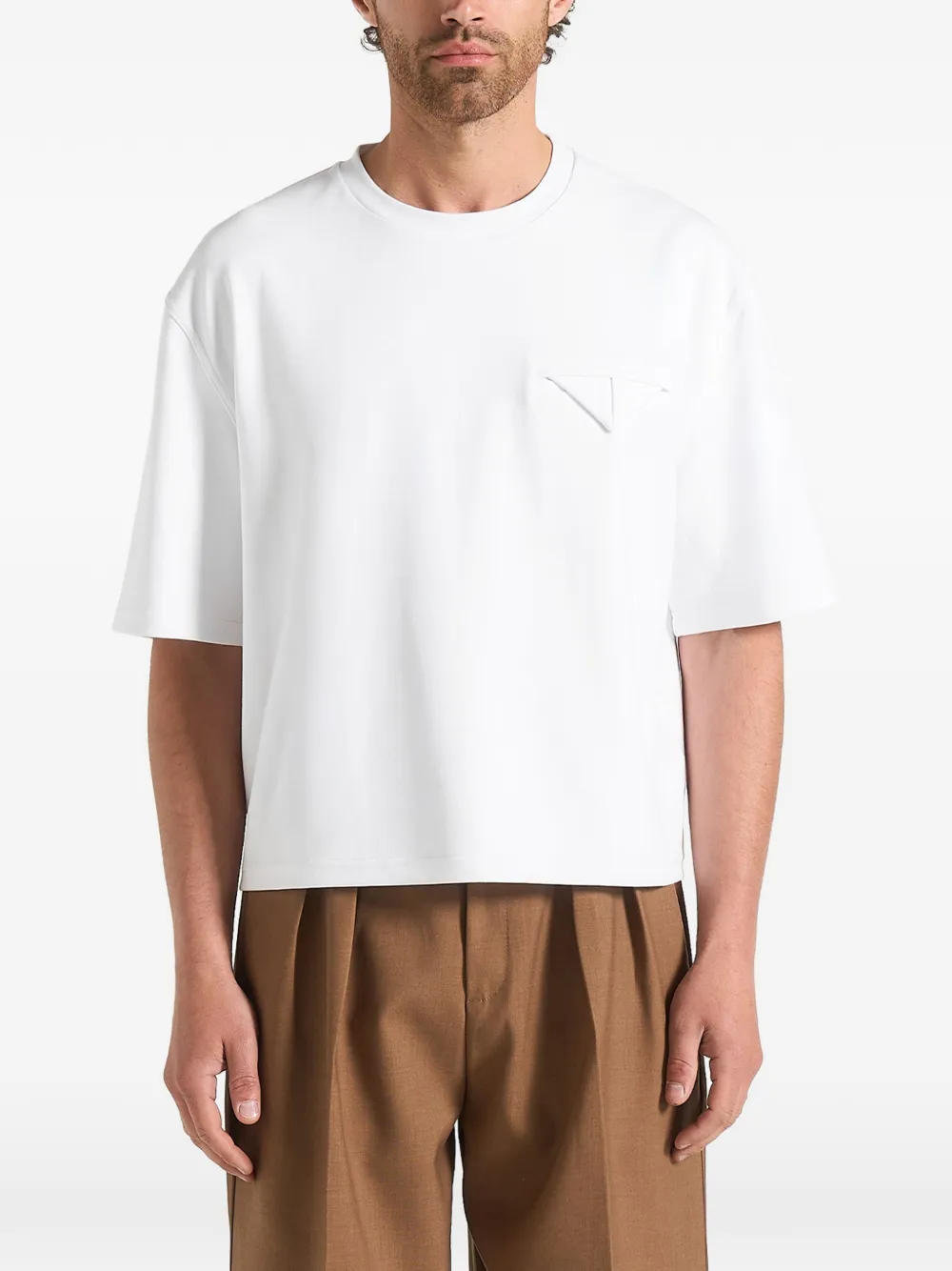 Manière De Voir Leon boxy cropped T-shirt Wit