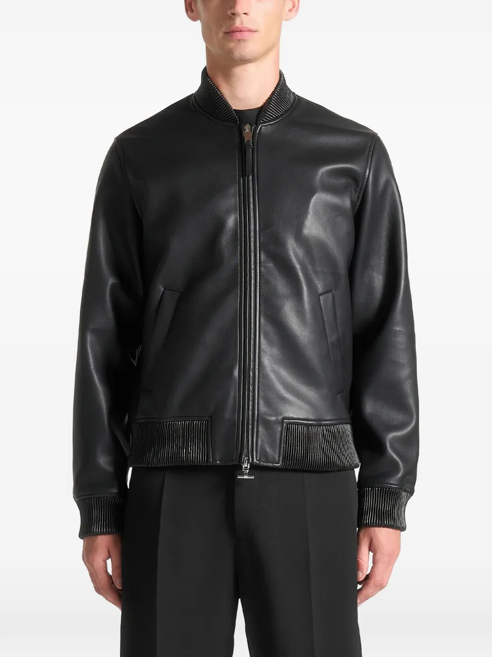 Manière De Voir ribbed-trim bomber jacket - Nero
