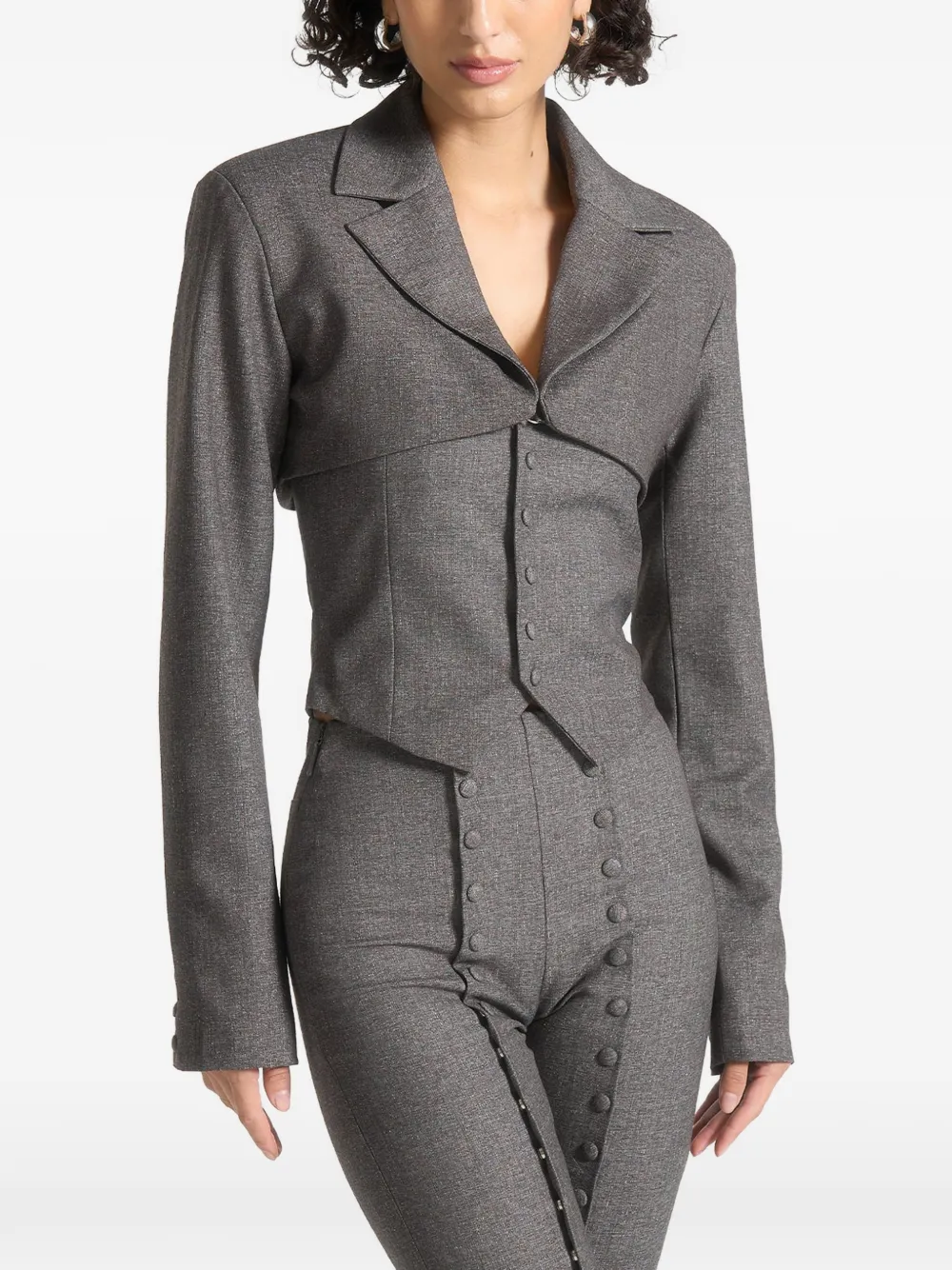 Manière De Voir Lise Vest And Jacket In Gray