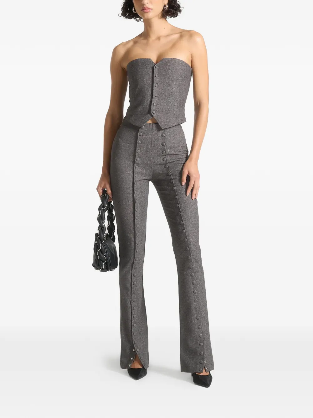 Manière De Voir Lise Vest And Jacket In Gray