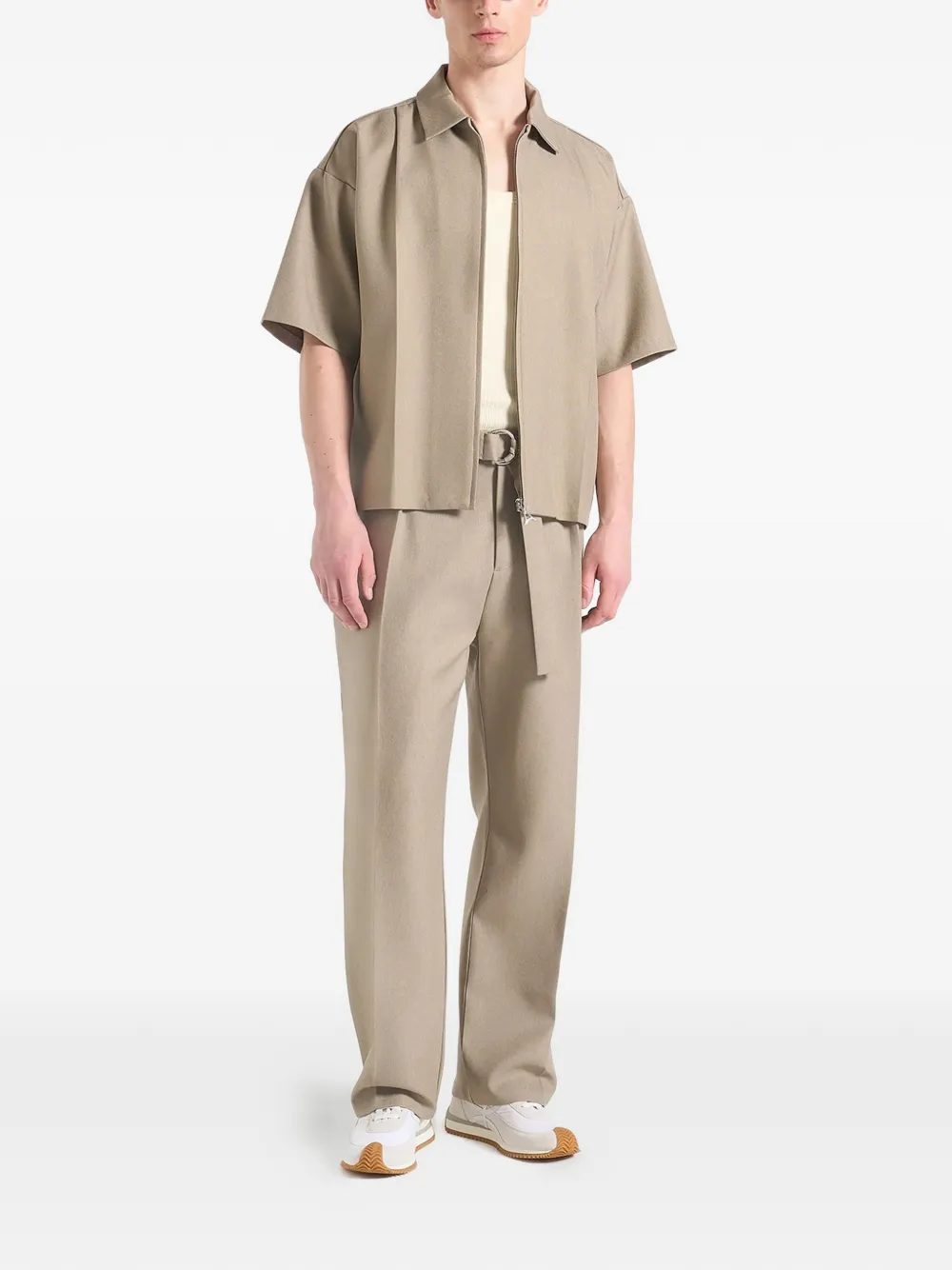 Manière De Voir zip-up shirt - Beige