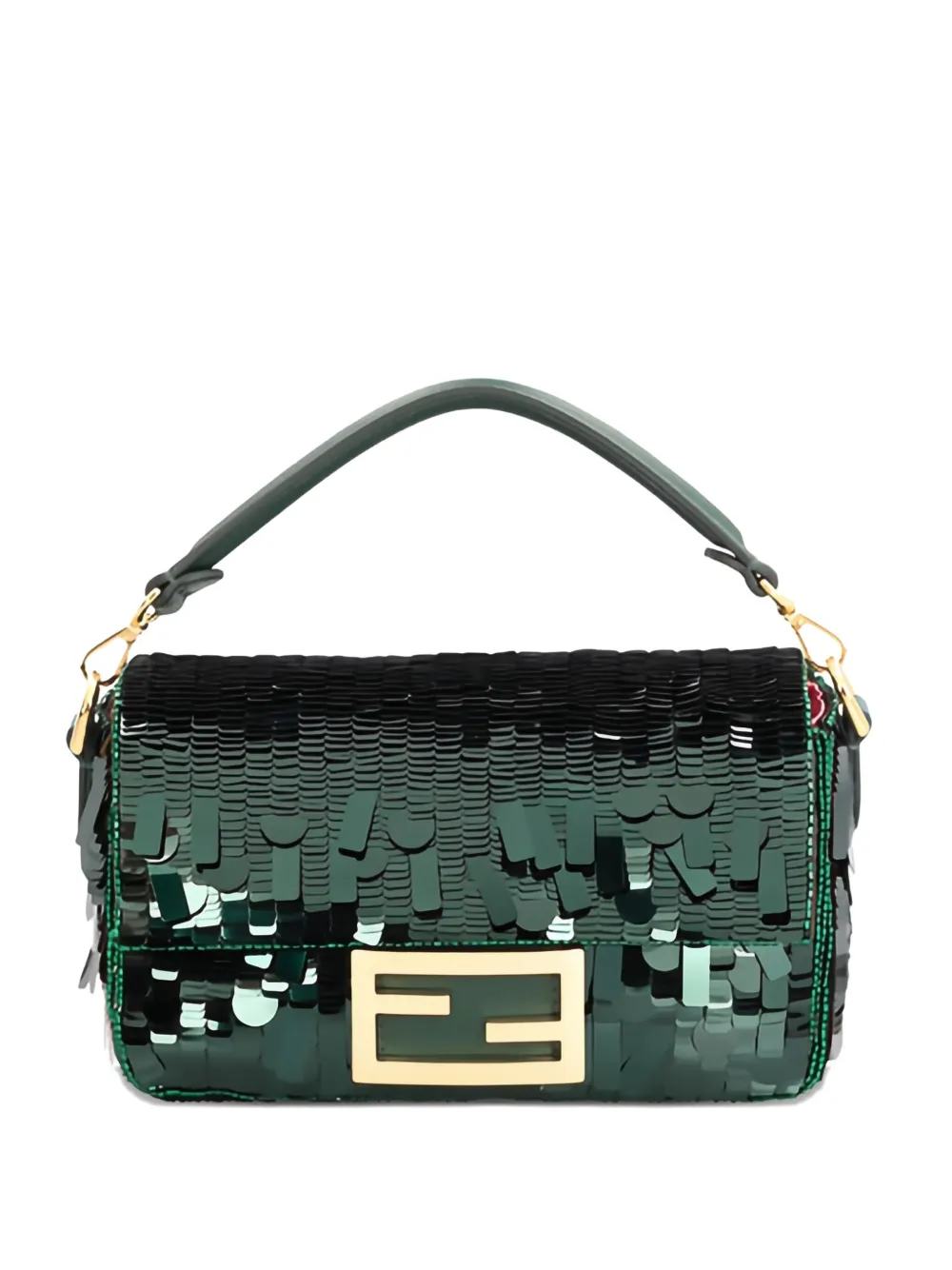 FENDI bolso shopper Baguette mini con lentejuelas | verde | Image 1