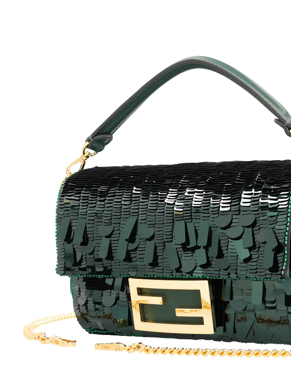 FENDI Baguette mini-shopper met pailletten Groen