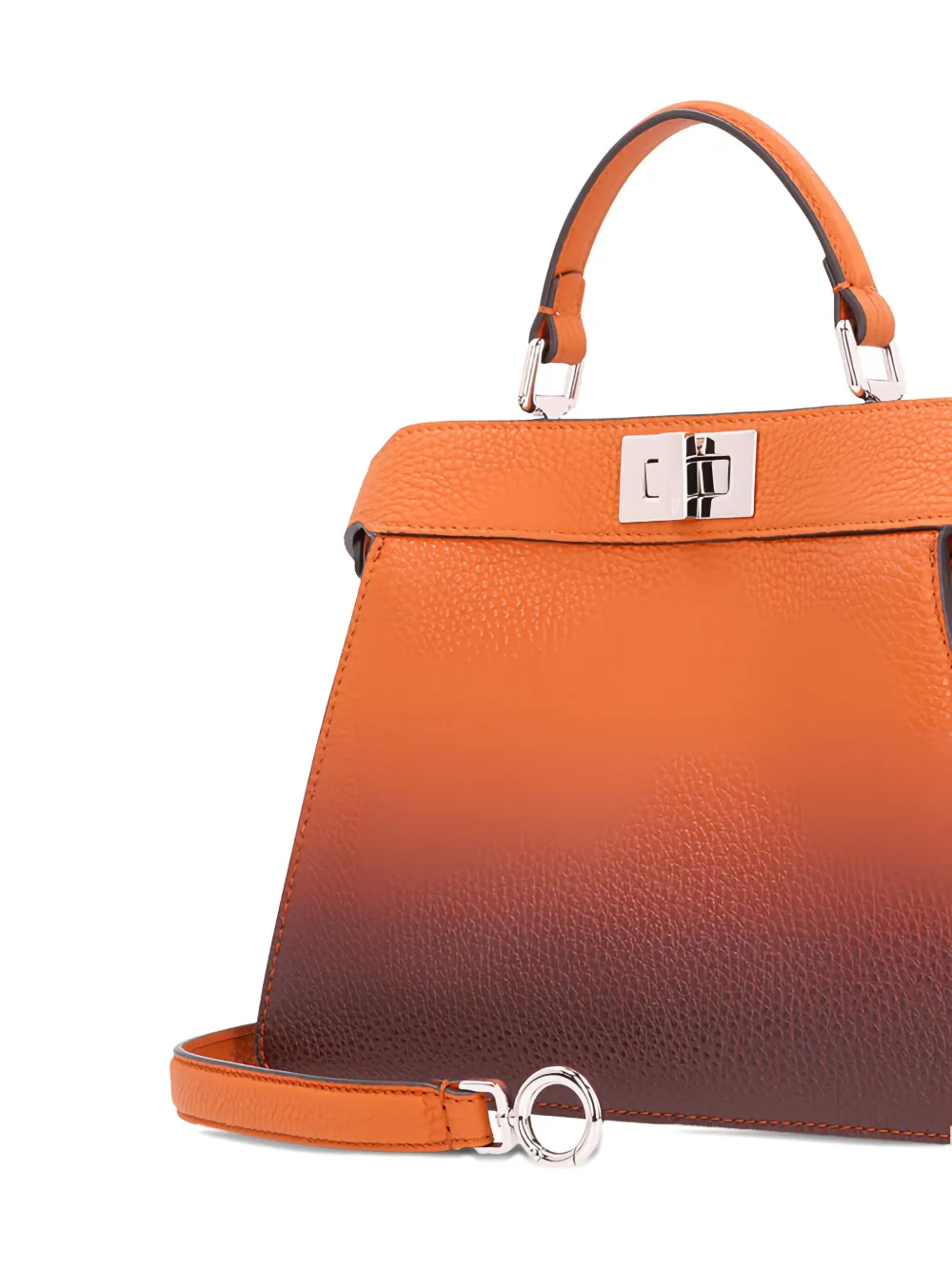 Fendi Small Peekaboo Iseeu Leather Tote Bag In Brown