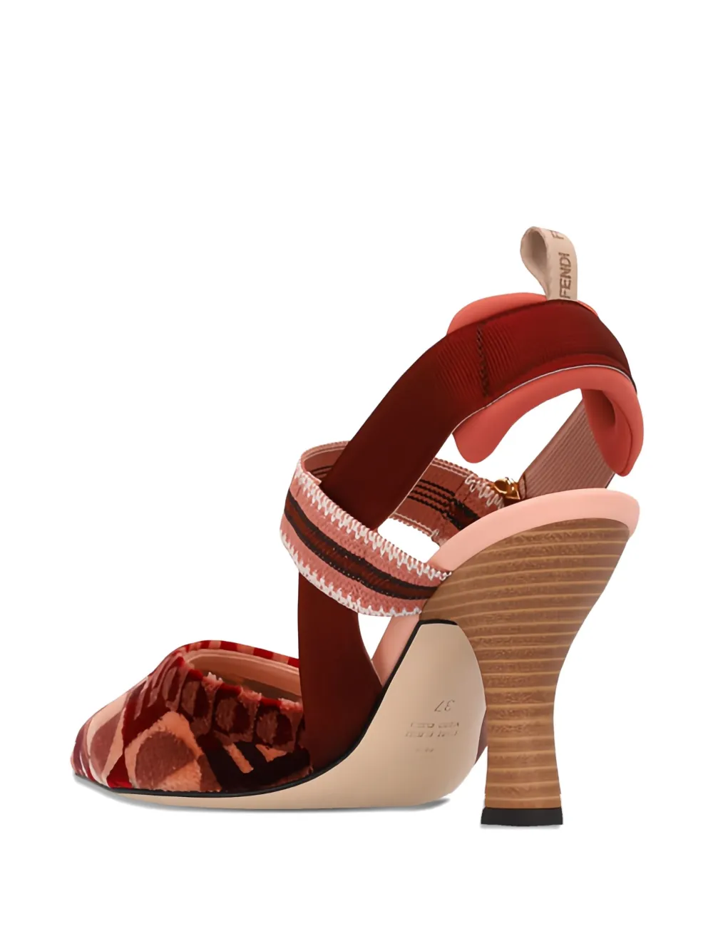 Fendi Colibri Mixed-media Iconic Ff Tapestry Slingback Pumps In Multi
