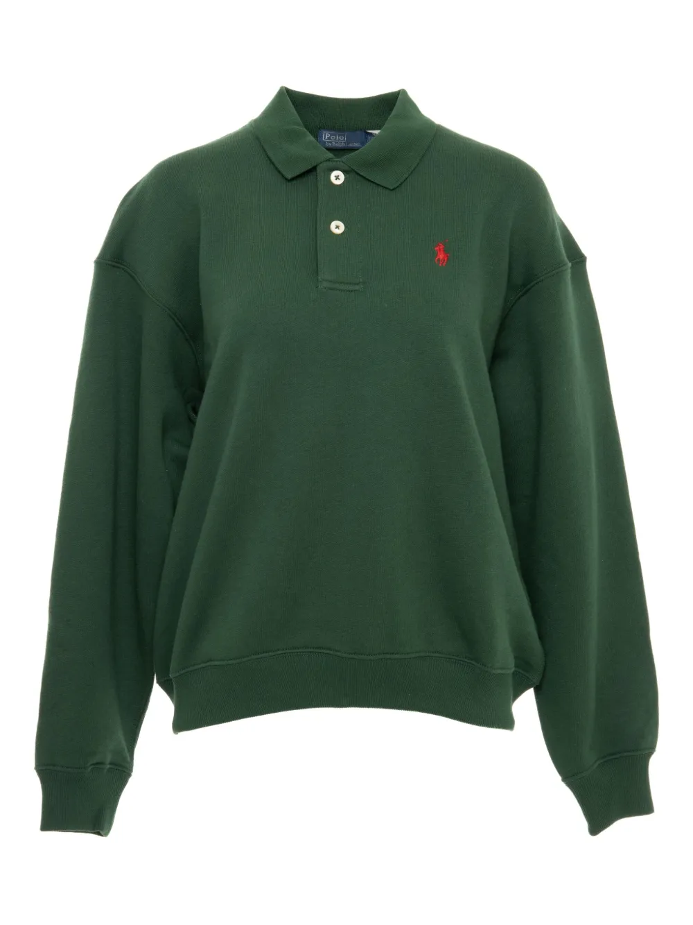 Polo Ralph Lauren Arctic Fleece Polo Long Sleeve Pullover Northwest Pine In Green
