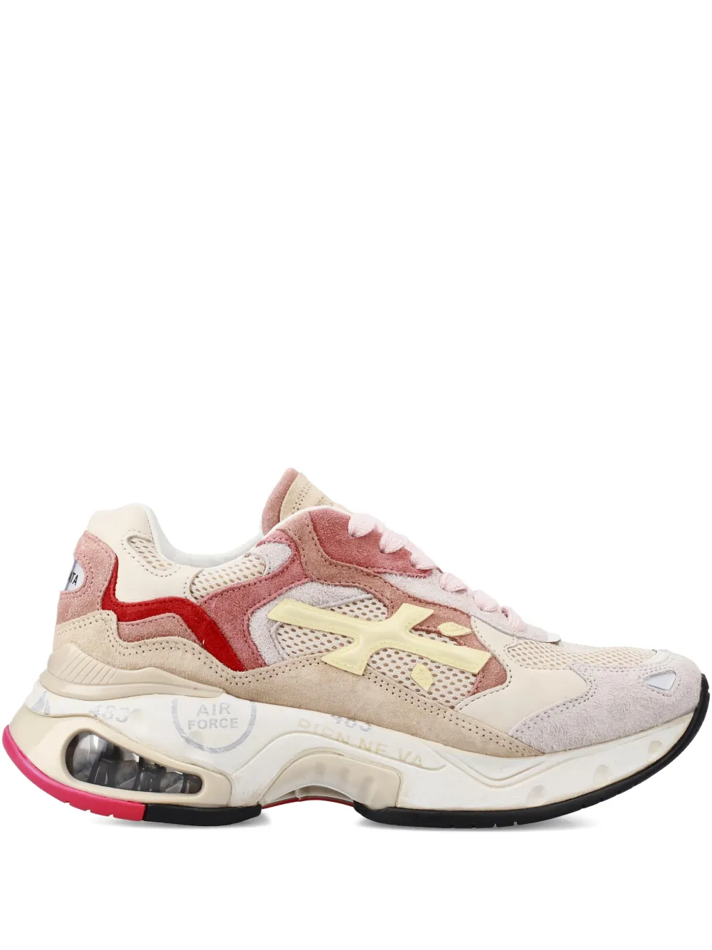 Premiata Sharkyd 423 panelled logo sneakers Beige