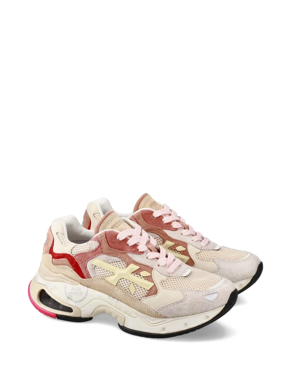 Premiata Sharkyd 423 panelled logo sneakers Beige